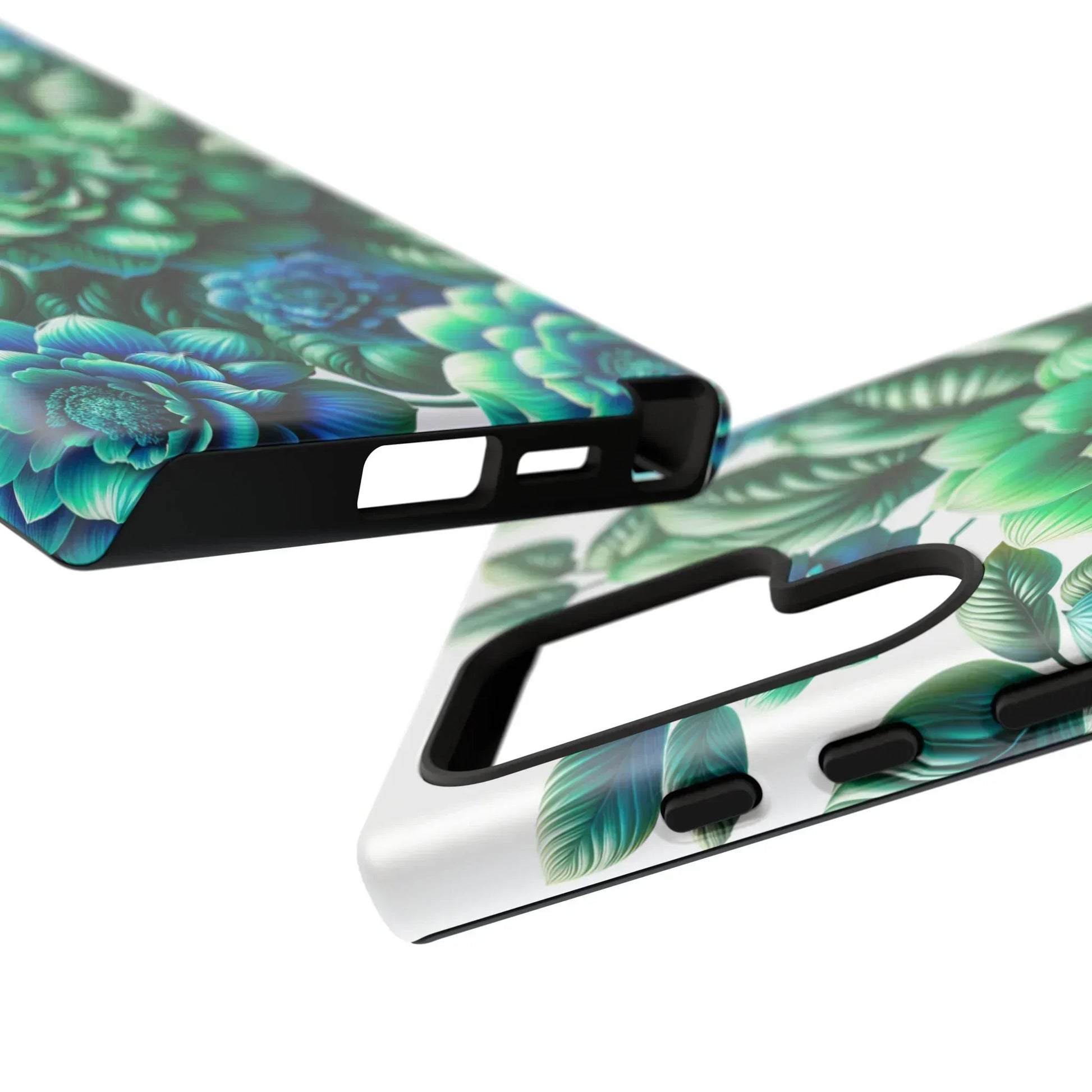 Green and BlueFloral Phone Case for Samsung Galaxy S10-S25 Models - KarArmDesign