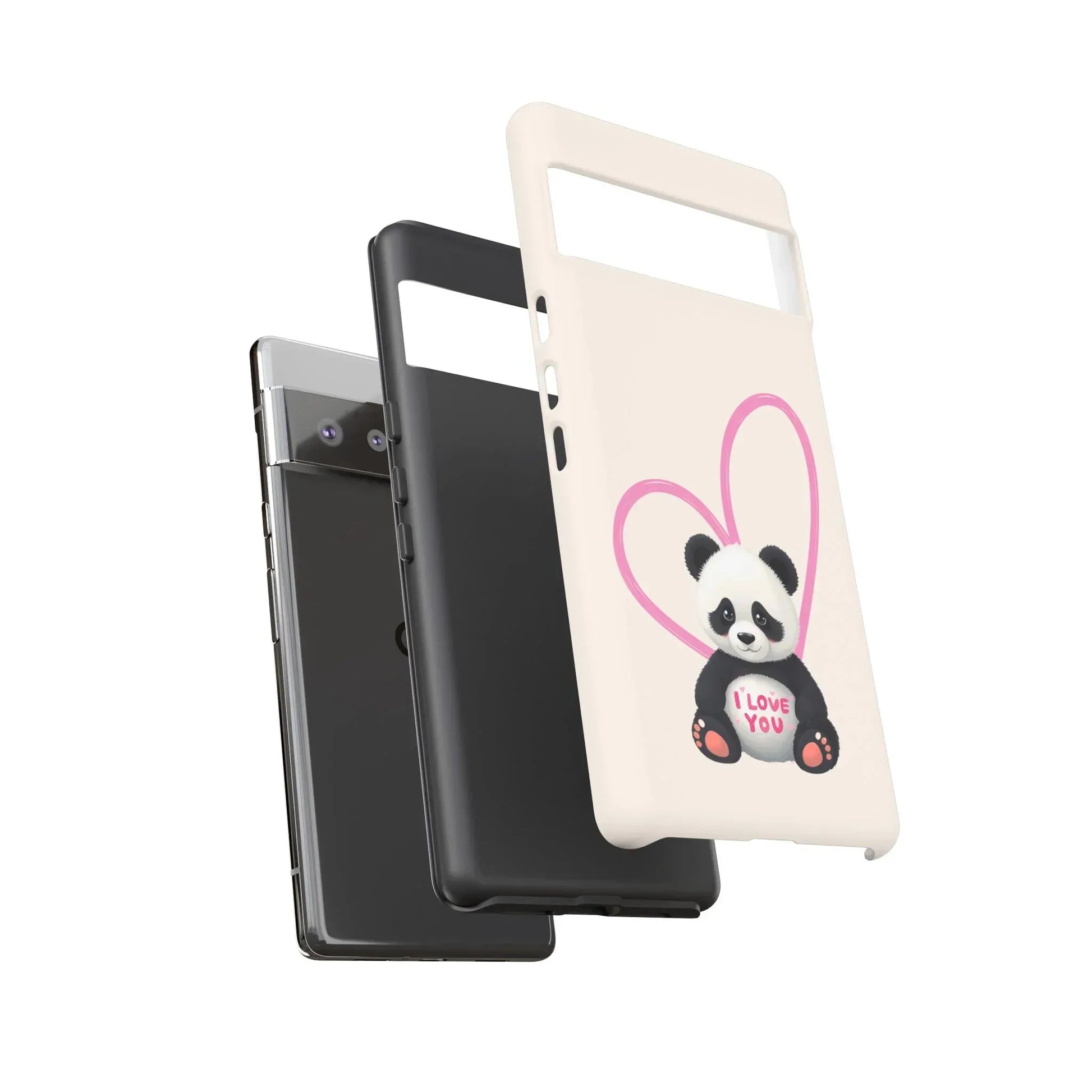 Cute Panda Heart Love Phone Case for Google Pixel up to 9 - KARARMDESIGN