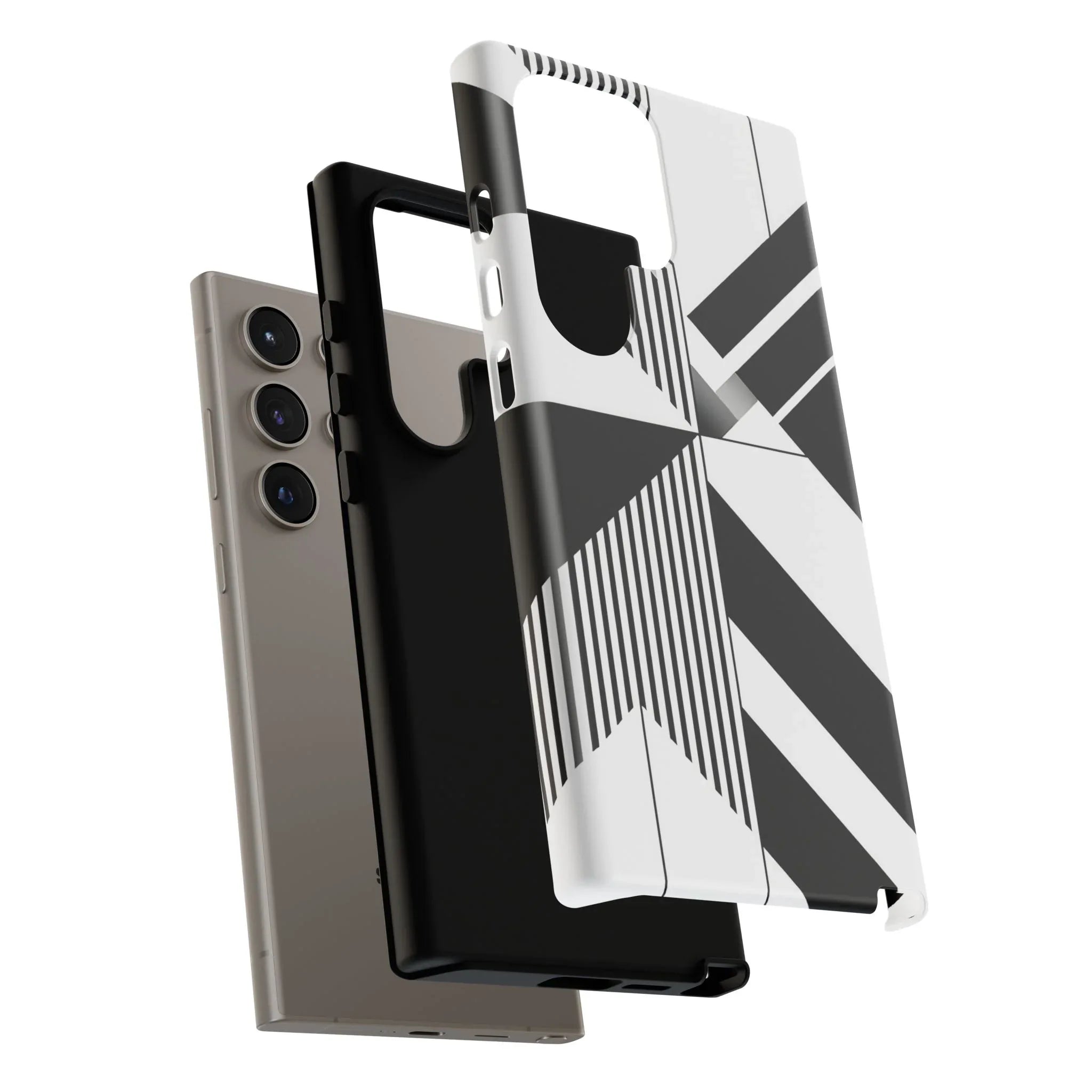 Monochrome Tough Phone Case for iPhone 11-16 and Galaxy S20–S25 - KARARMDESIGN