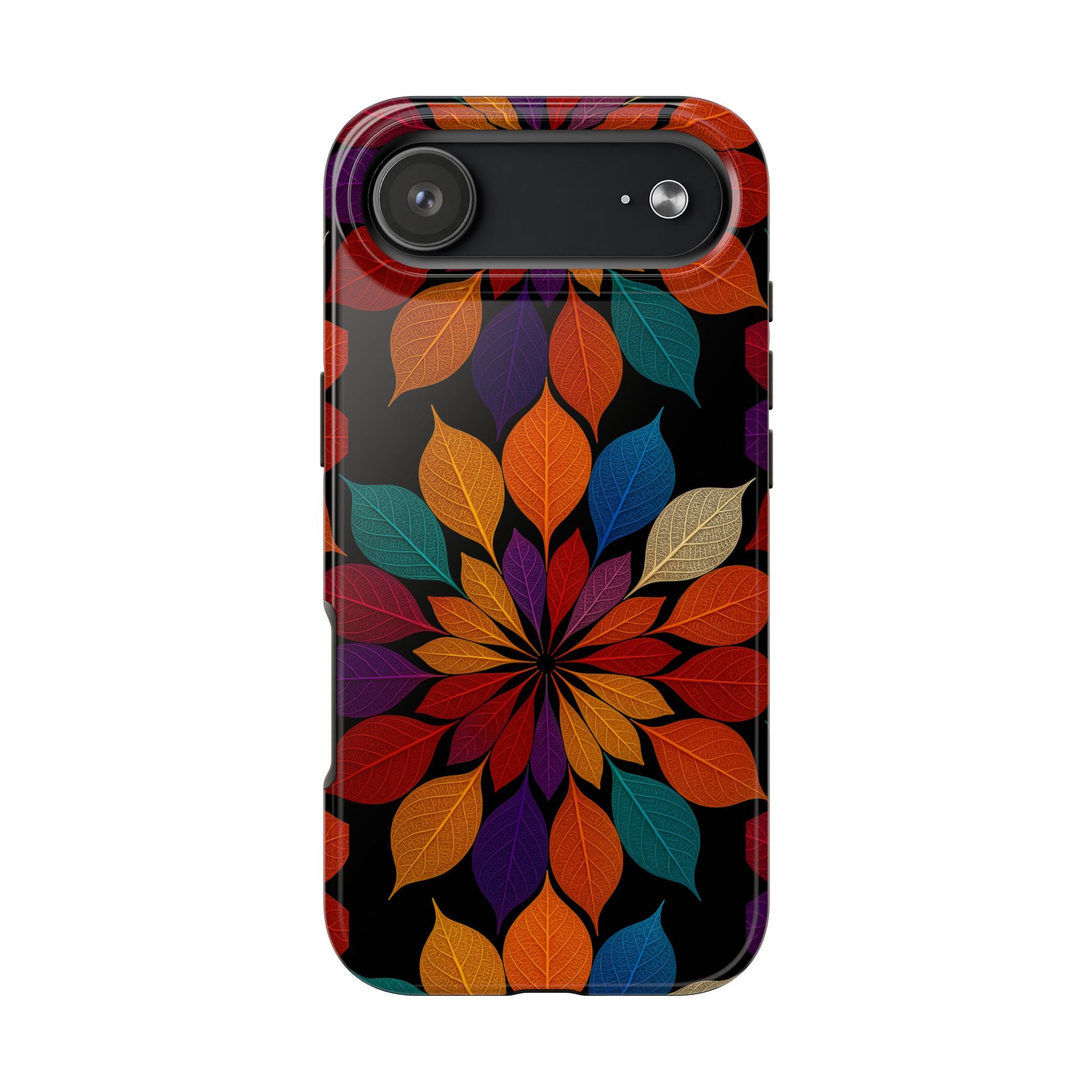 Leaf Mandala Phone Case for iPhone 11–17 & Galaxy S21–S26