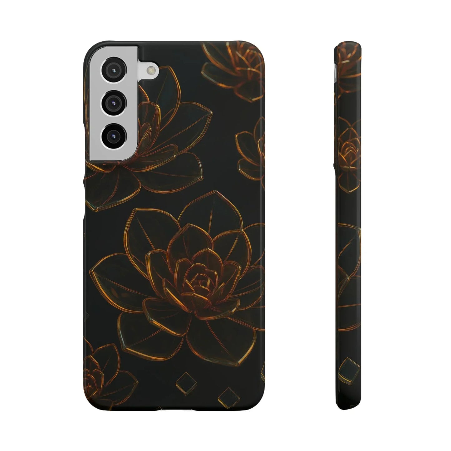 Glass Flower Phone Case for iPhone 7-16 and Galaxy S10-S24 Models