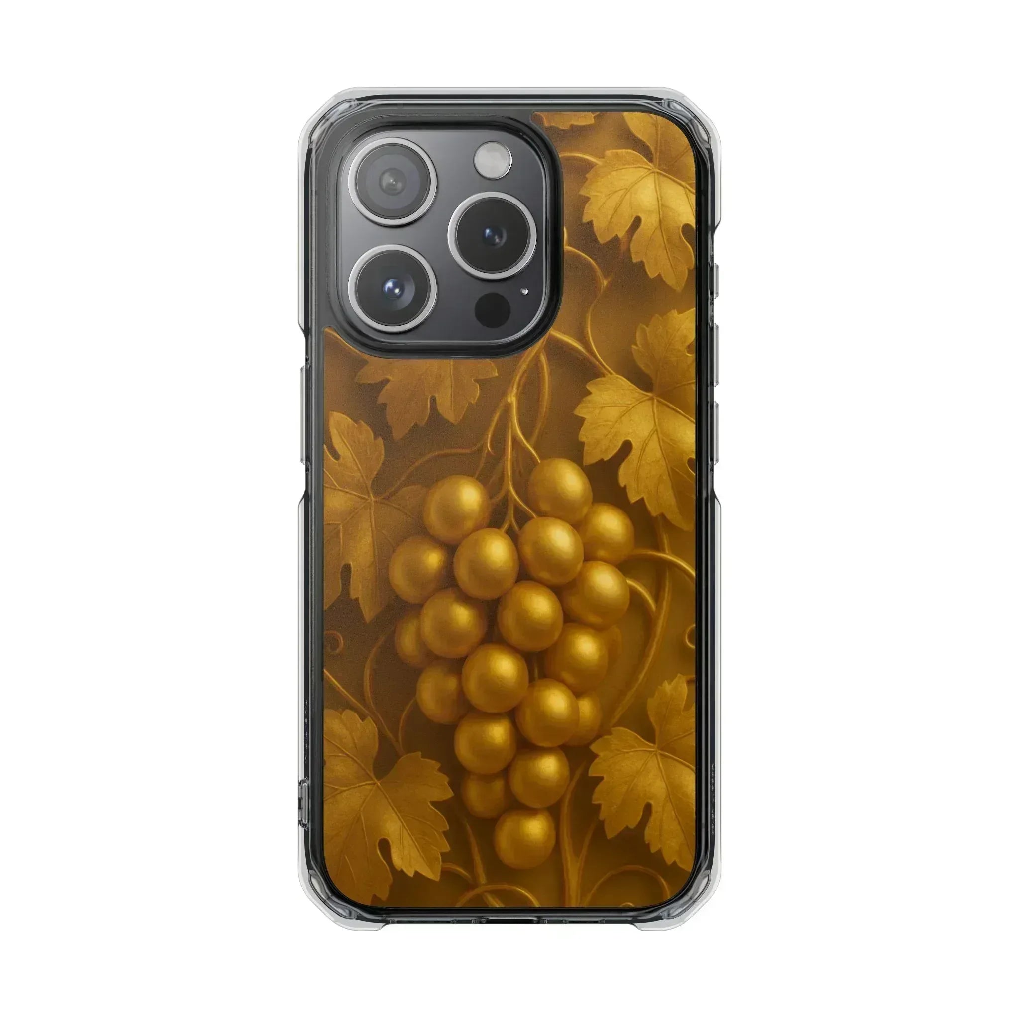 Golden Grapes Phone Case for iPhone 14–16 - KARARMDESIGN
