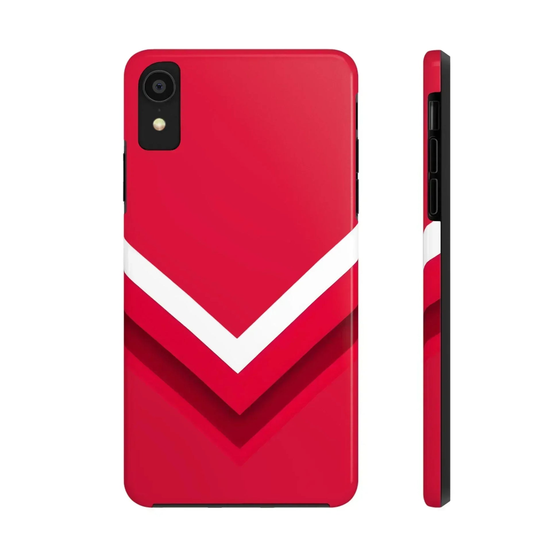 Red Chevron Armor Phone Case for iPhone 11–16 & Galaxy S21–S24 - KARARMDESIGN