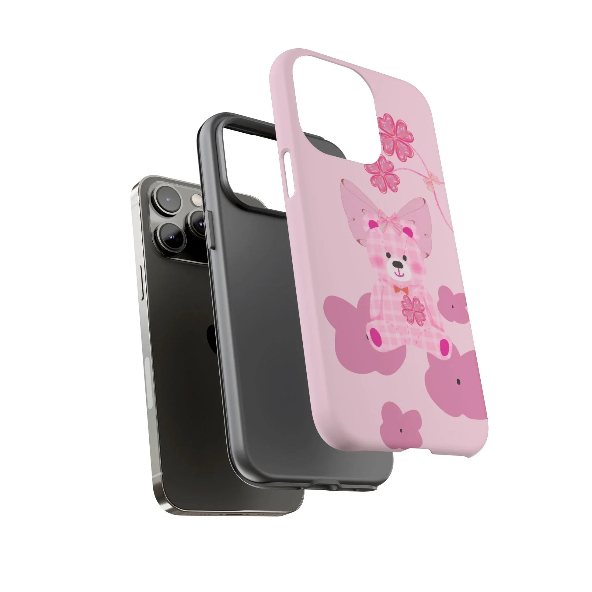 Pink Teddy Bear Phone Cases for iPhone, Pixel and Galaxy - KARARMDESIGN