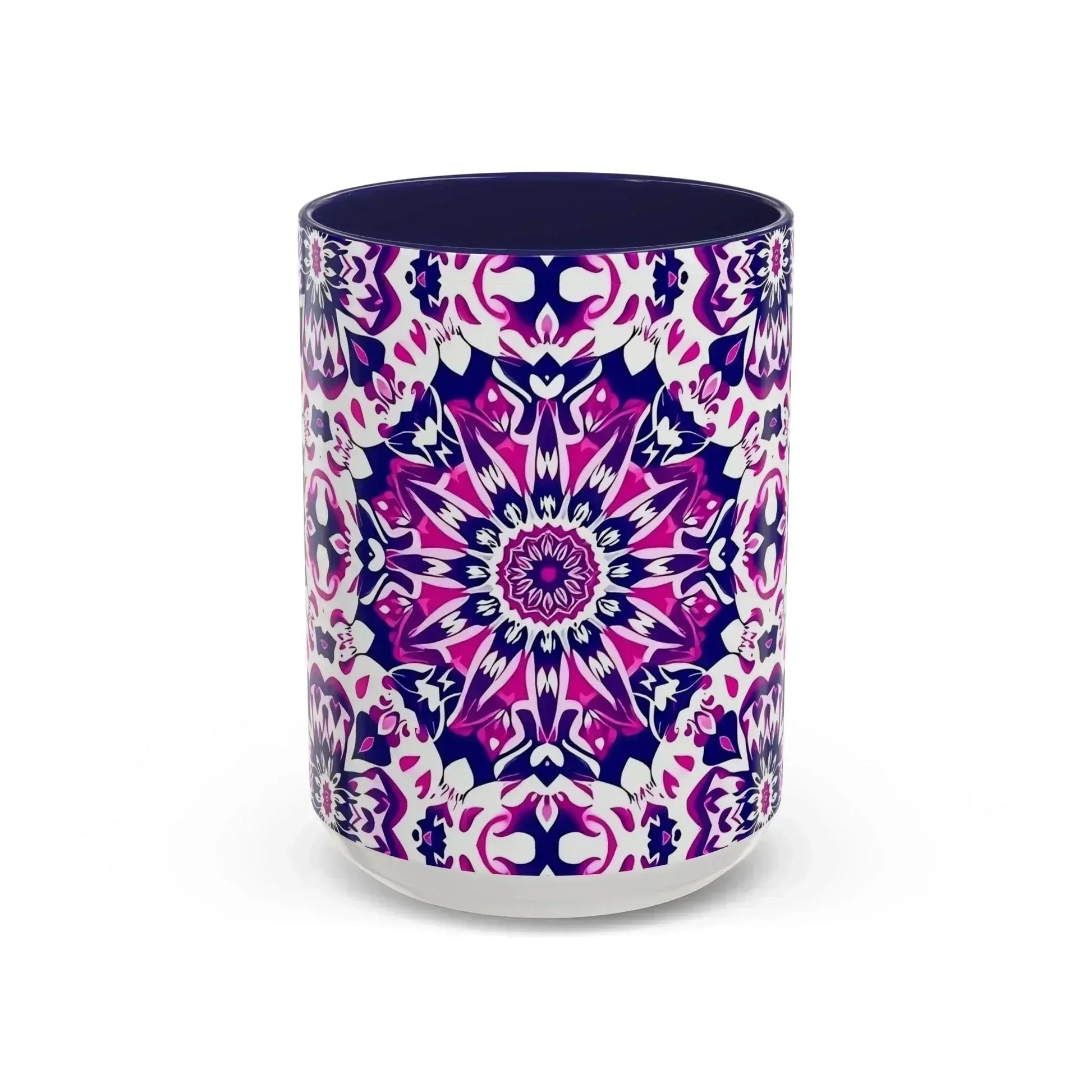Vibrant Mandala Burst Ceramic Coffee Mug -11 & 15oz - KARARMDESIGN