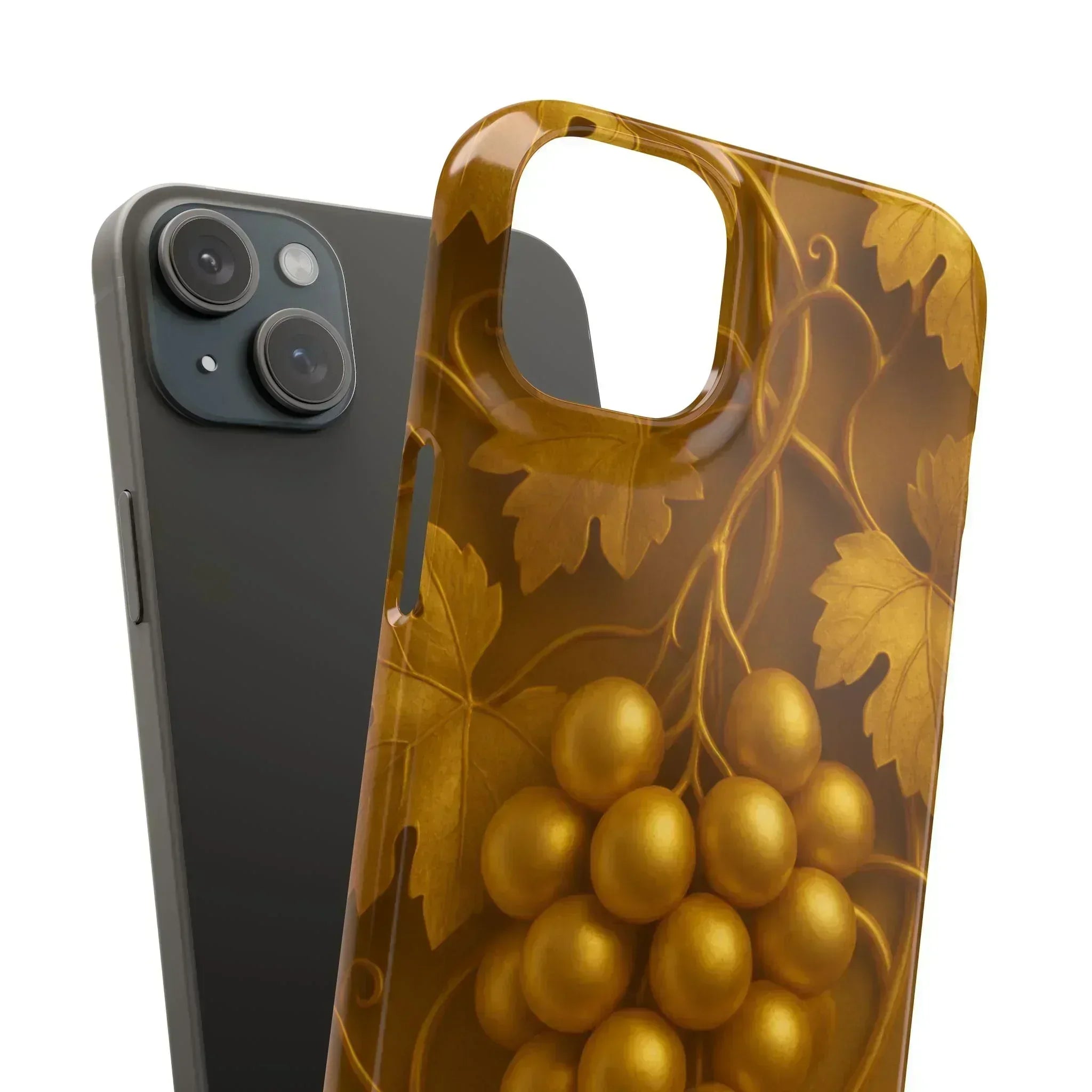 Golden Grapes Phone Case for iPhone 8–16 - KARARMDESIGN