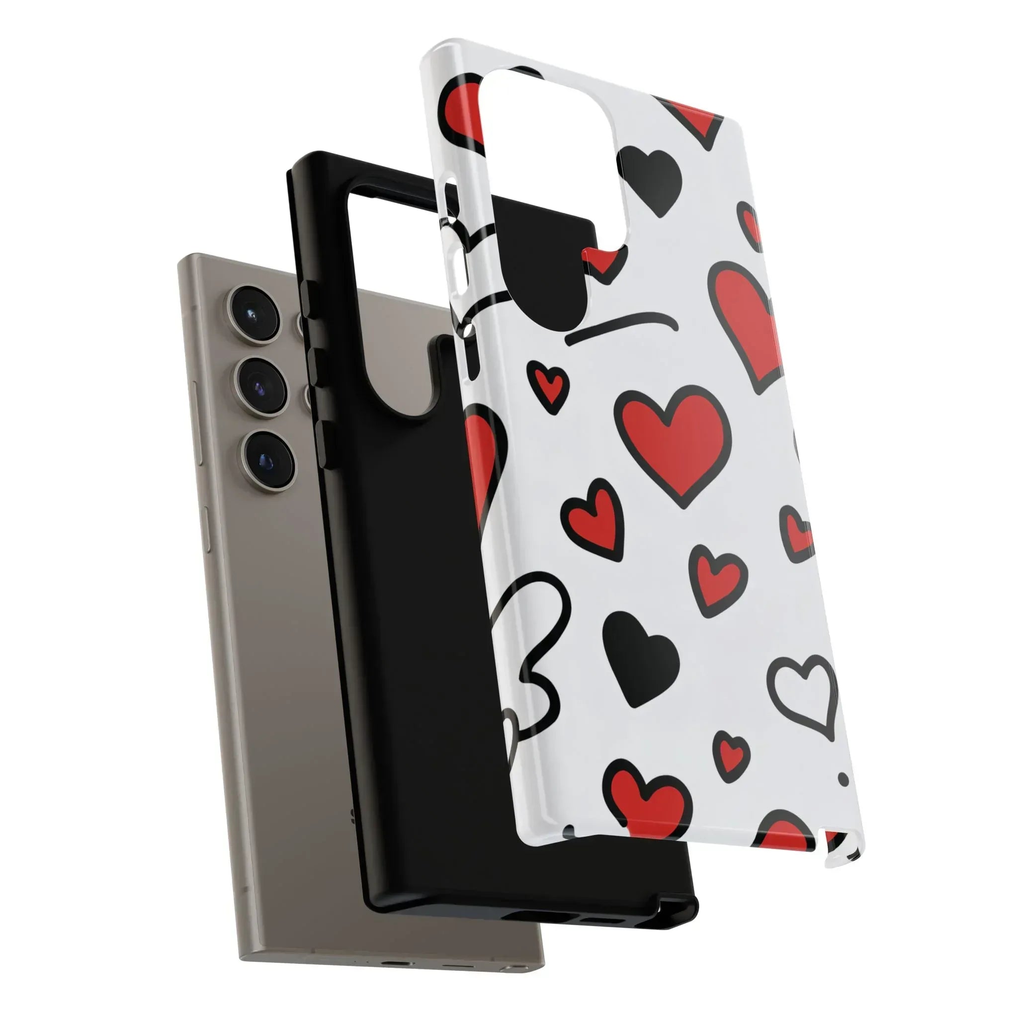Scattered Hearts Phone Case for iPhone 11-17 and Galaxy S10-S25 - KARARMDESIGN