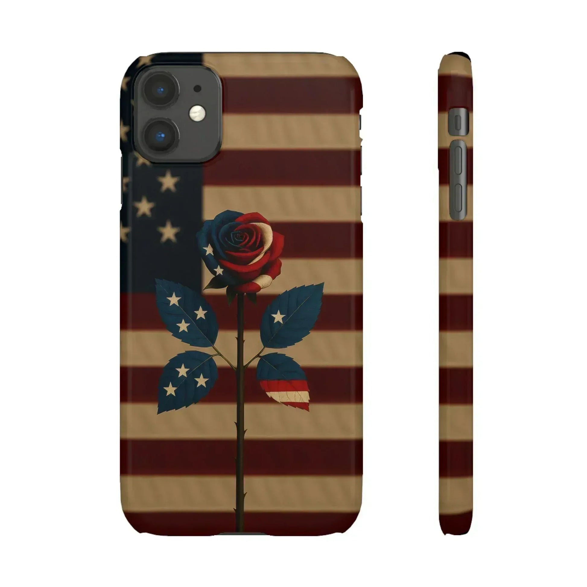 American Rose Flag Phone Case for iPhone 8-16 and Galaxy S10-S24 - KARARMDESIGN