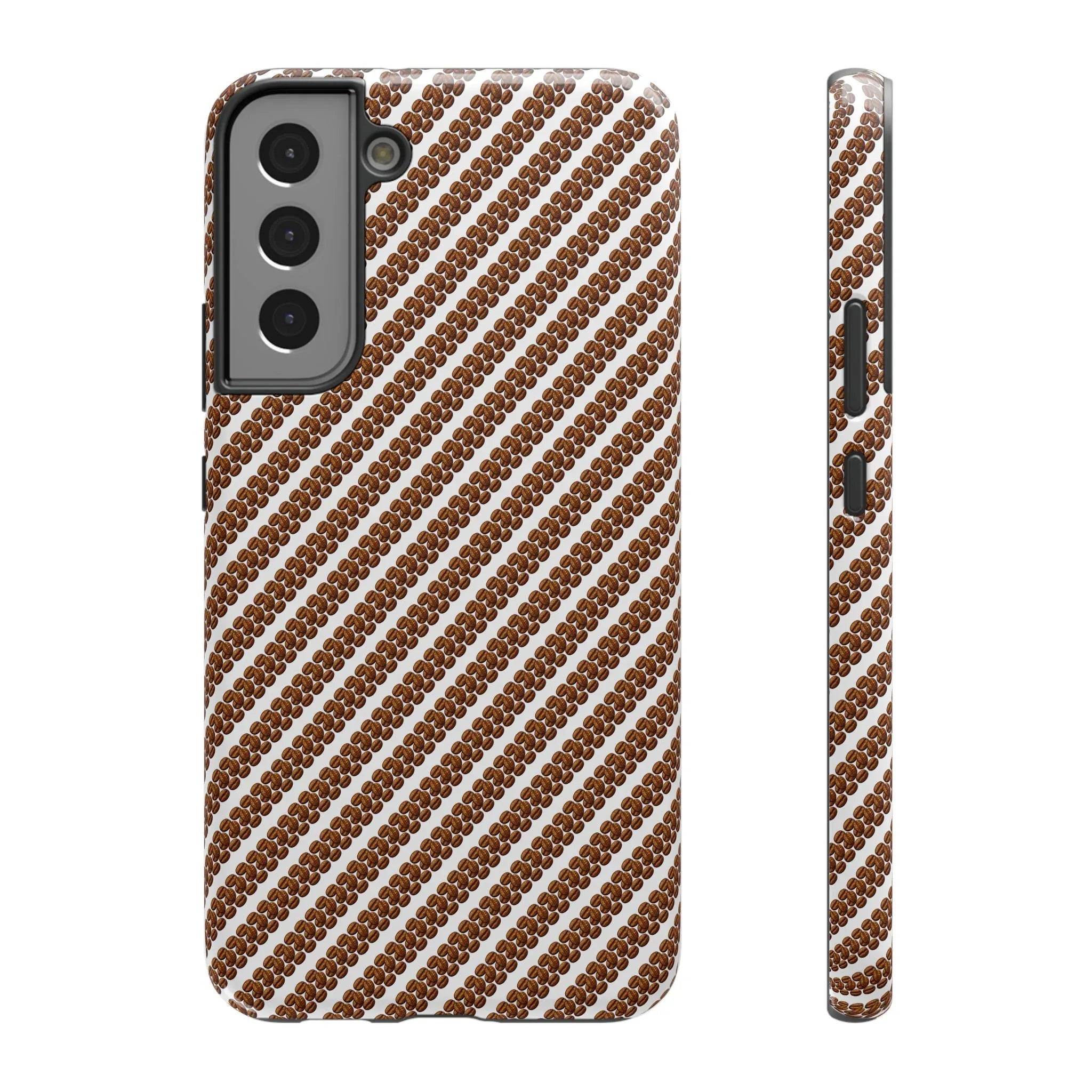 Stylish Coffee Pattern Phone Case for iPhone 11–17 and Galaxy S21–S22 - KARARMDESIGN