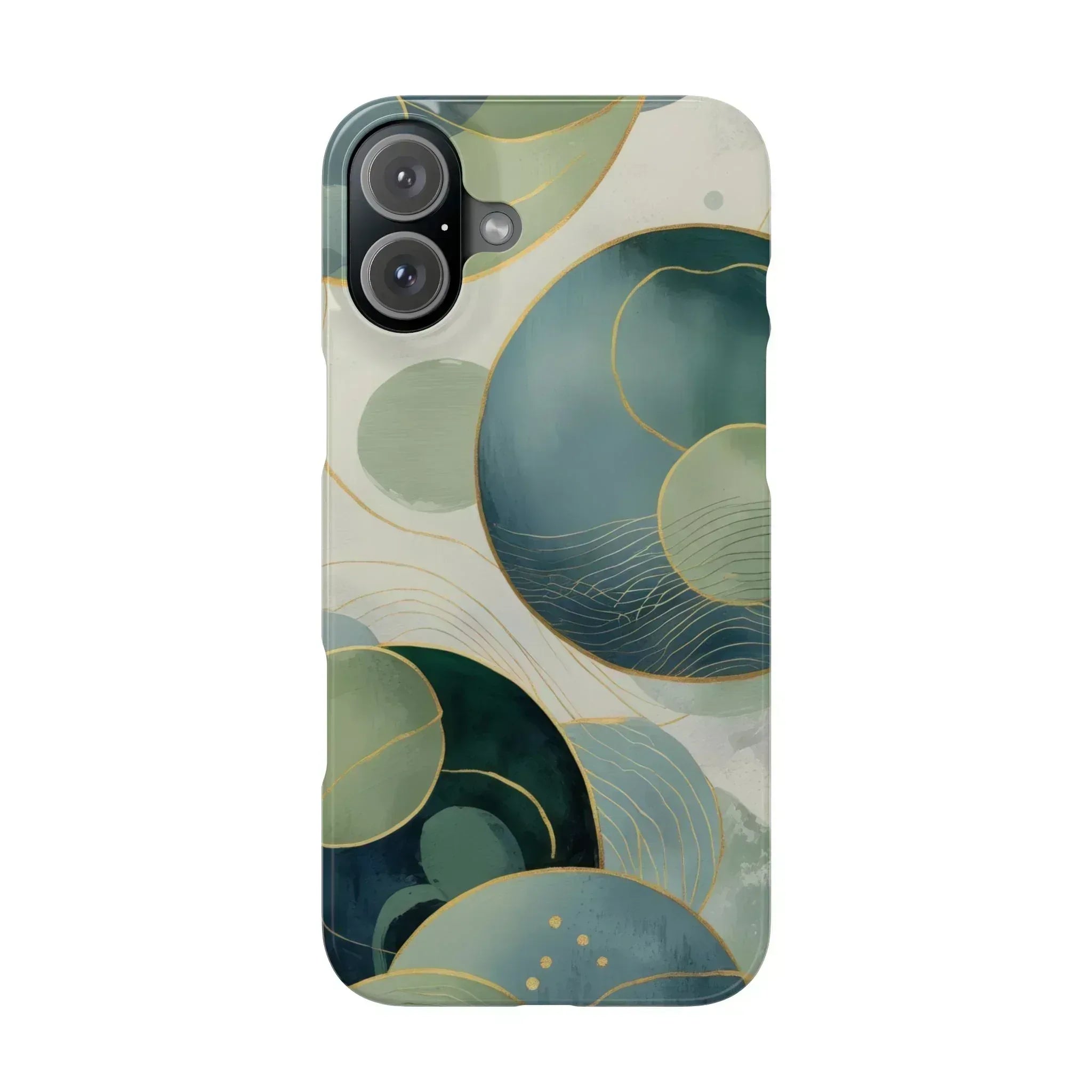 Abstract Teal Slim Phone Case for iPhone 12-16 - KARARMDESIGN