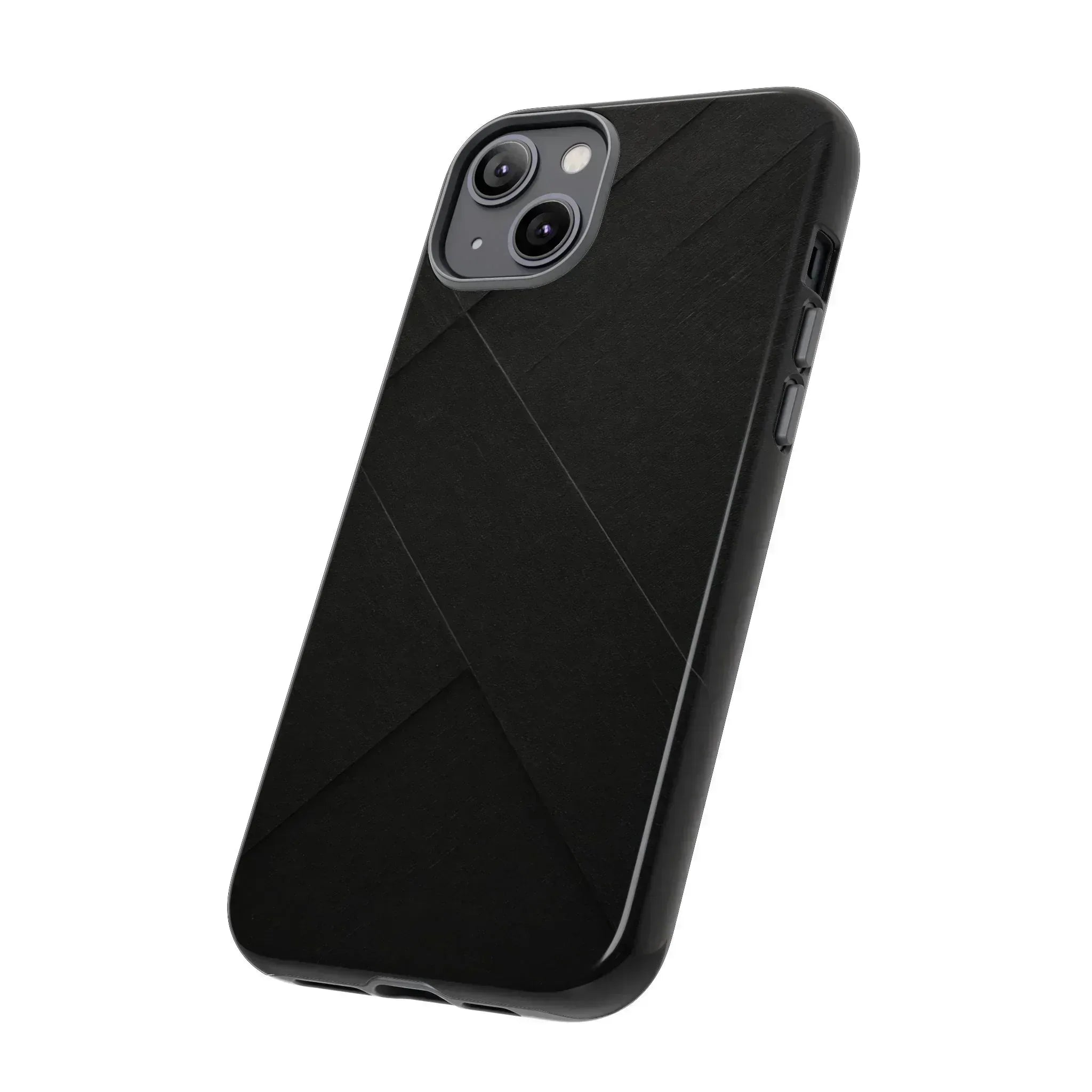 Matte Black Diagonal Line Phone Case for iPhone 8-16 and Galaxy S10-S25 - KARARMDESIGN