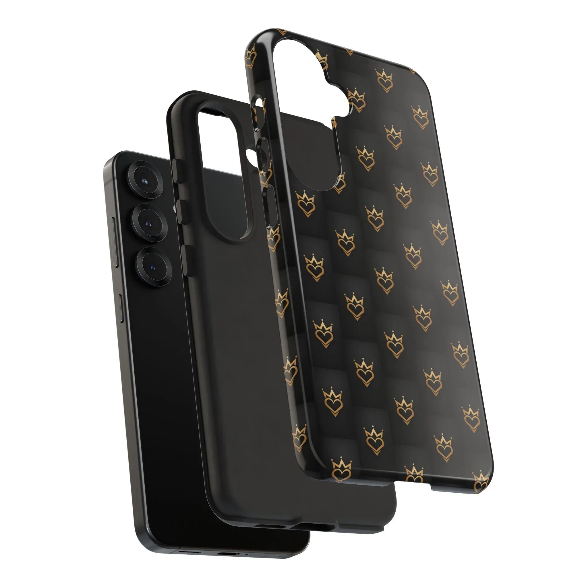 Crowned Heart Doodle Phone Case for iPhone 11-17 & Galaxy S10-S25 - KARARMDESIGN