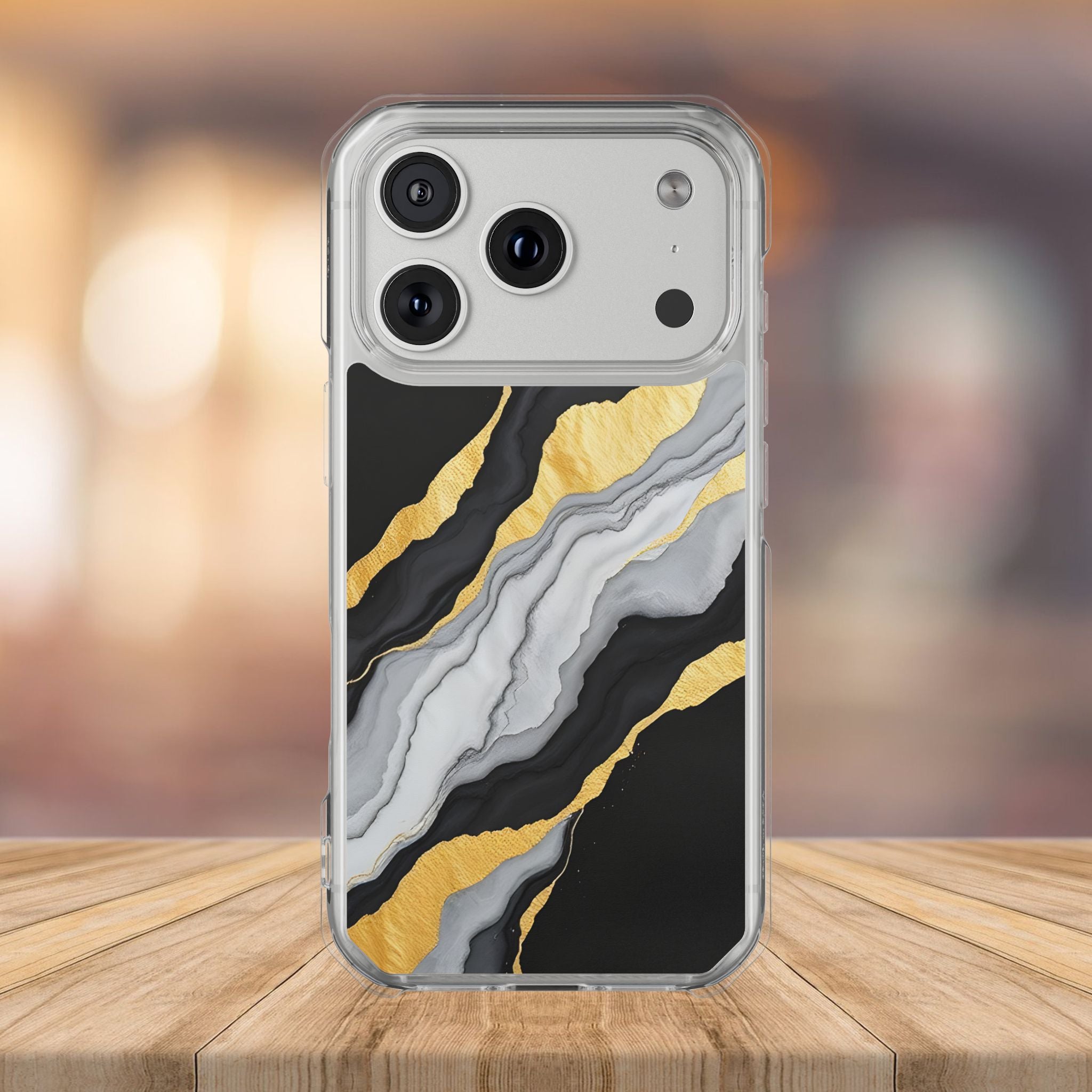 Luxury Black and Gold Marble Magnetic Phone Case for iPhone 14-17