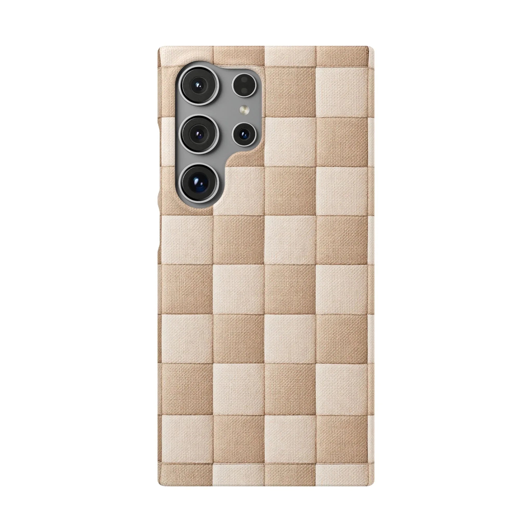 Beige Woven Phone Case for iPhone 11-17 and Galaxy S20-S25 - KARARMDESIGN