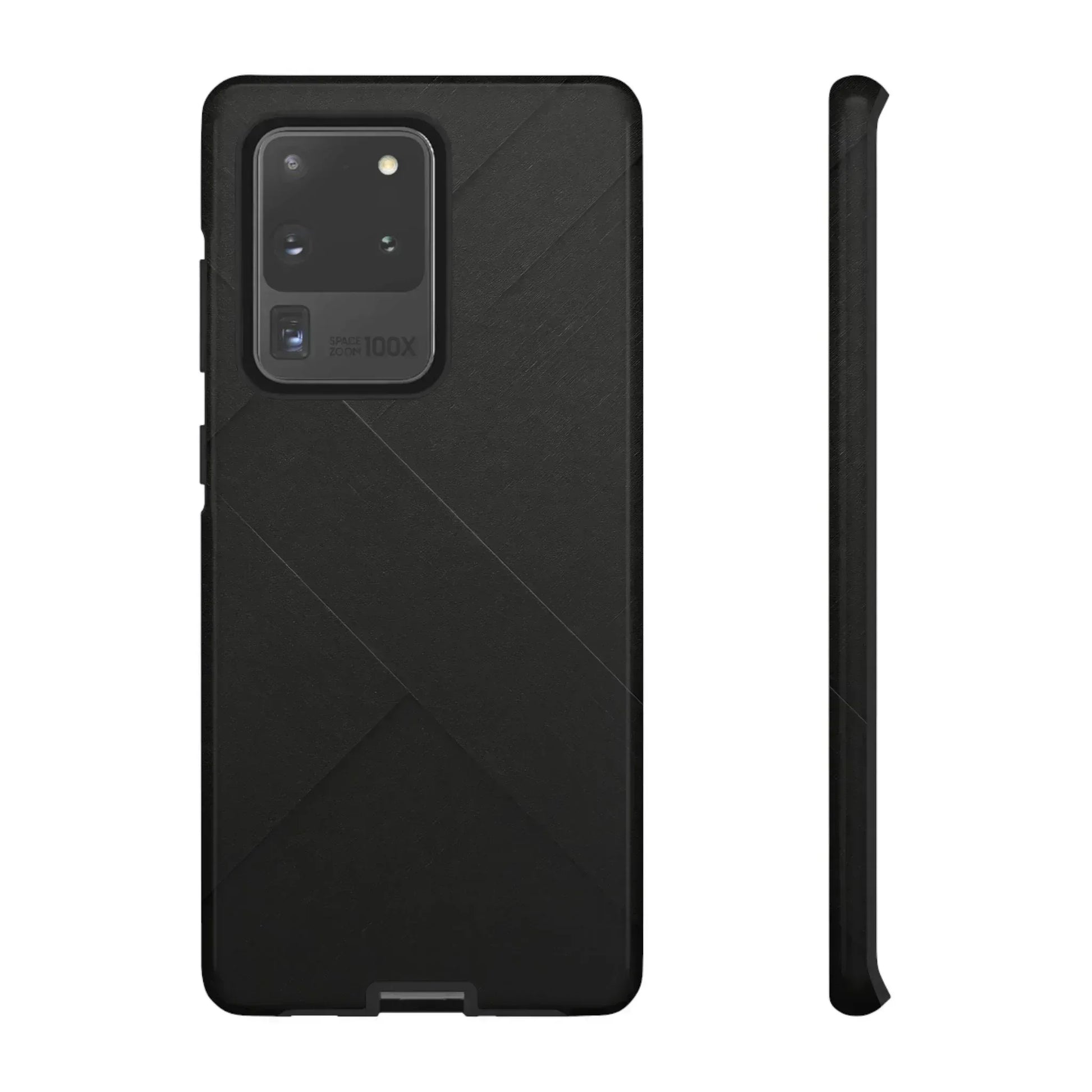 Matte Black Diagonal Line Phone Case for iPhone 8-16 and Galaxy S10-S25 - KARARMDESIGN