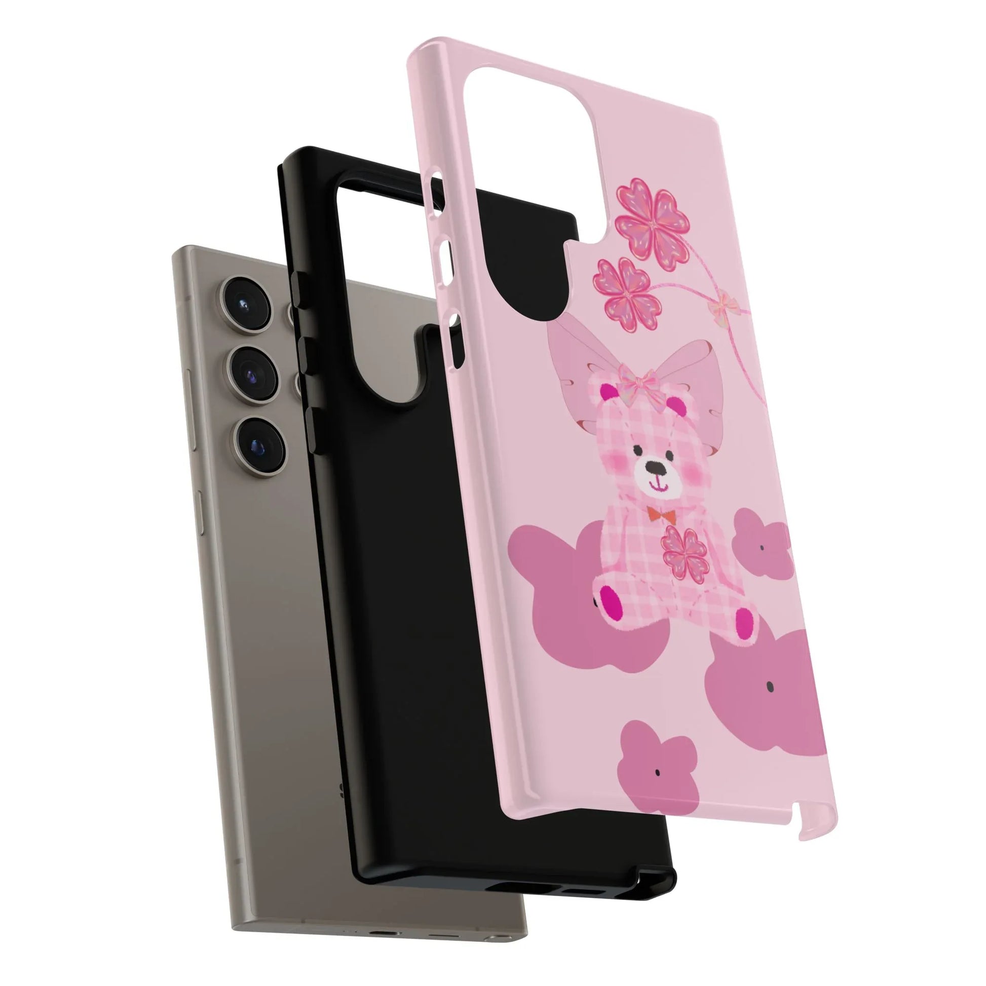 Pink Teddy Bear Phone Cases for iPhone, Pixel and Galaxy - KARARMDESIGN