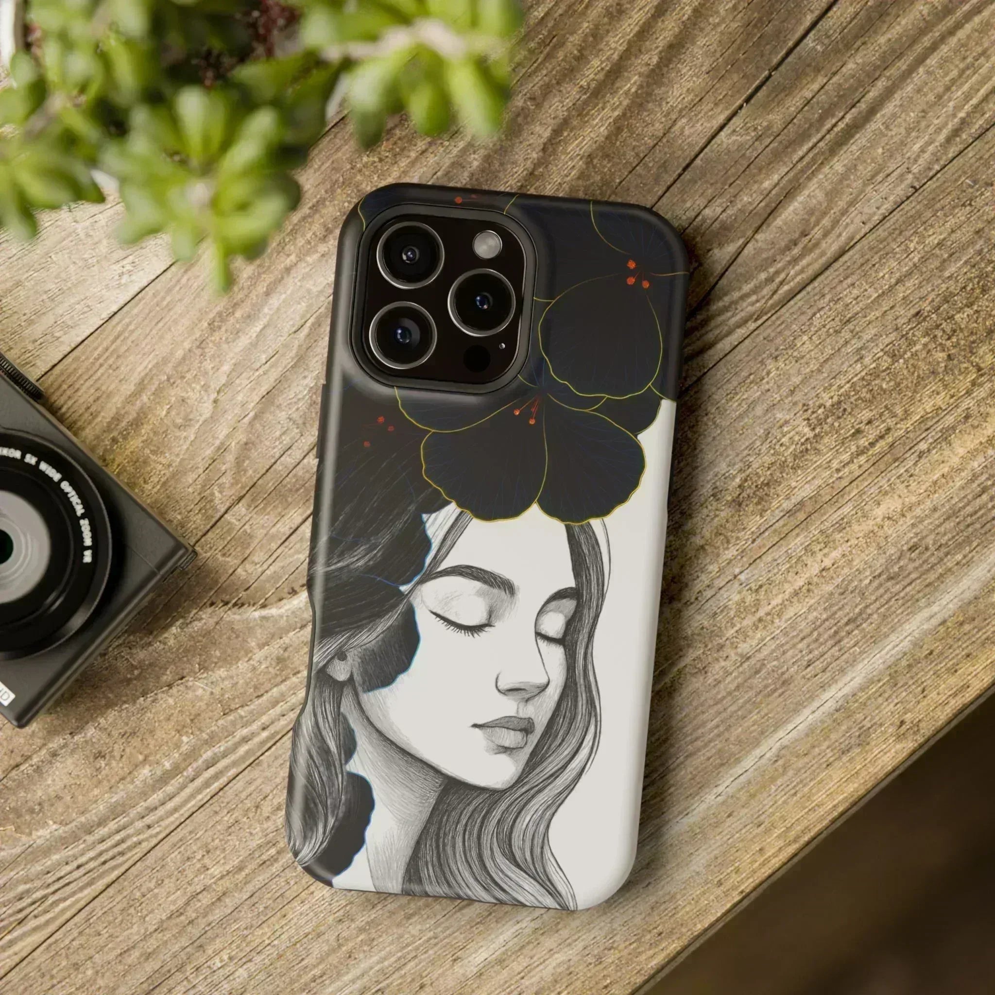 Dark Floral Elegance Phone Case for iPhone 13-16 - KARARMDESIGN