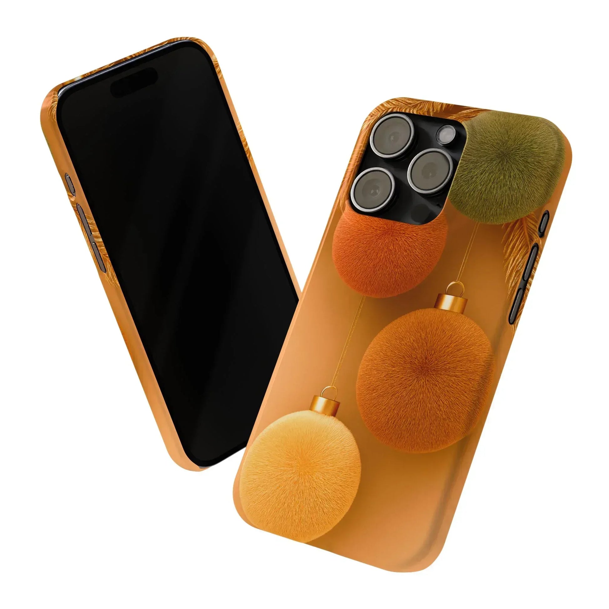 Golden Fuzz Ornaments Phone Case for iPhone 11-17 - KARARMDESIGN