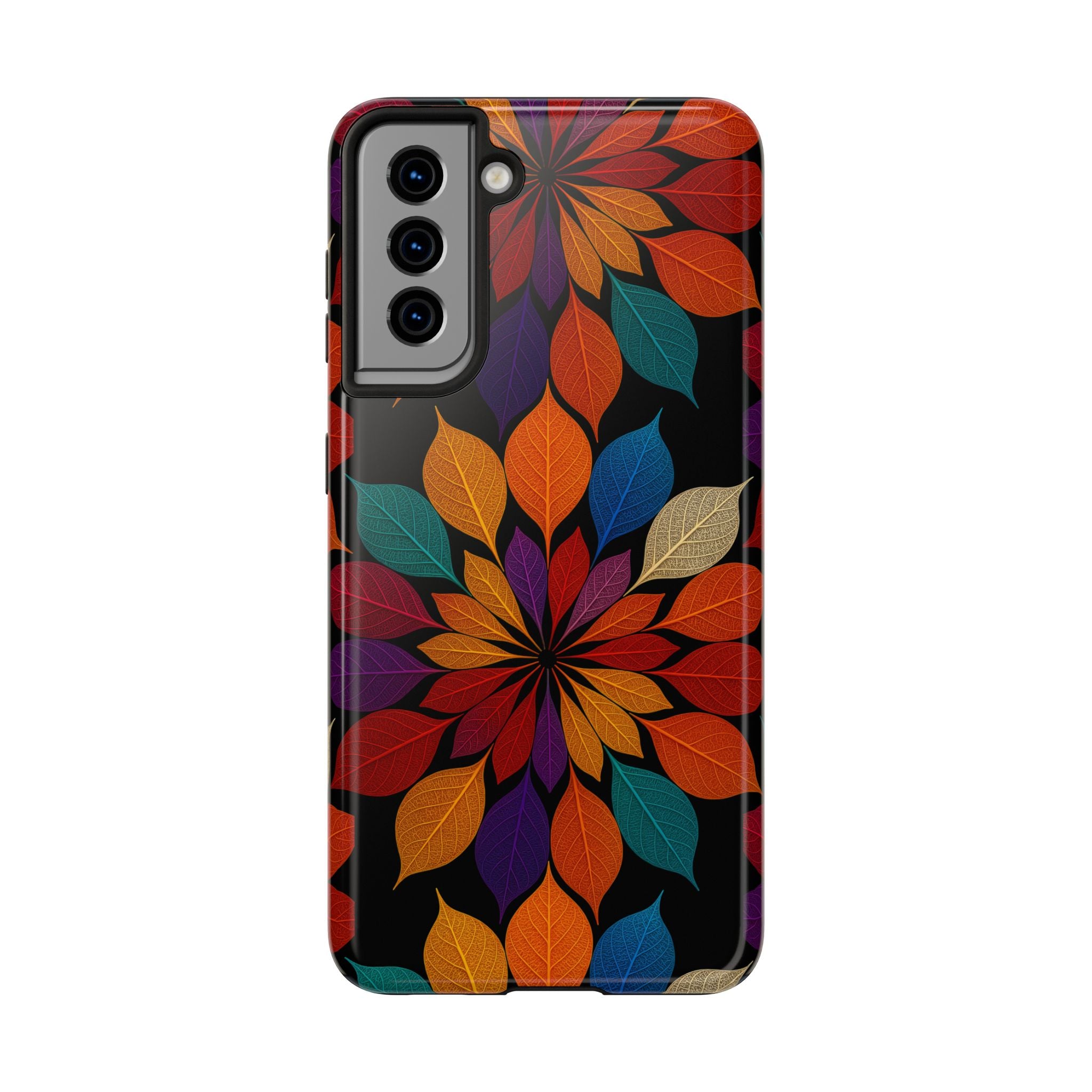 Leaf Mandala Phone Case for iPhone 11–17 & Galaxy S21–S26