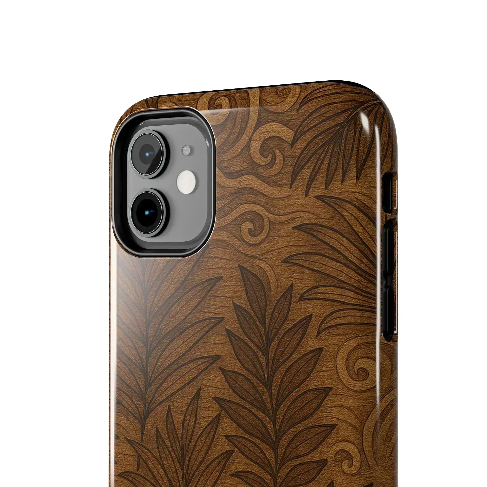 Wood Leaf Armor Phone Case for iPhone and Galaxy - KARARMDESIGN