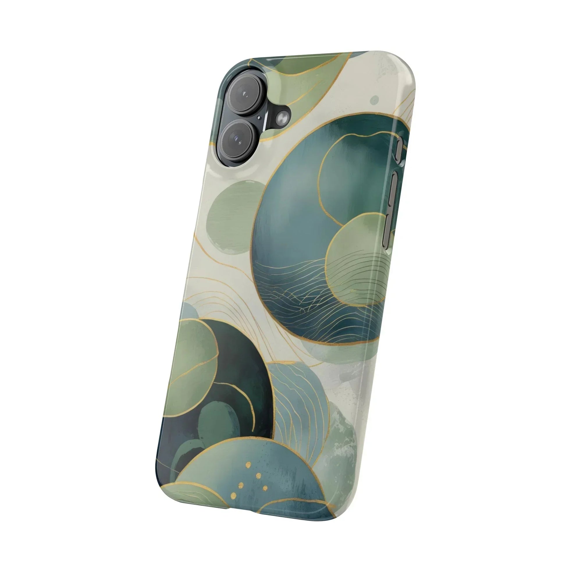 Abstract Teal Slim Phone Case for iPhone 12-16 Models - KarArmDesign