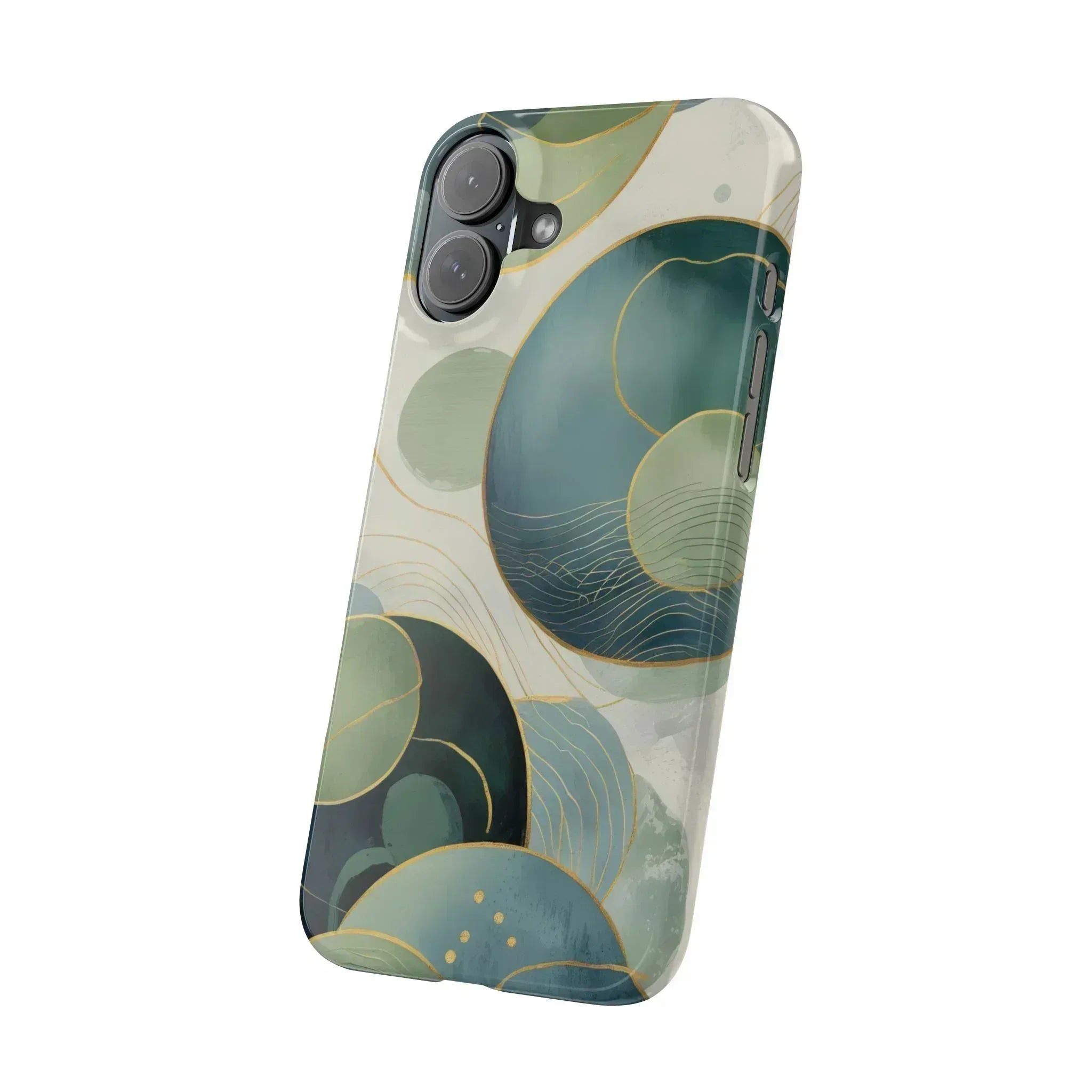 Abstract Teal Slim Phone Case for iPhone 12-16 - KARARMDESIGN