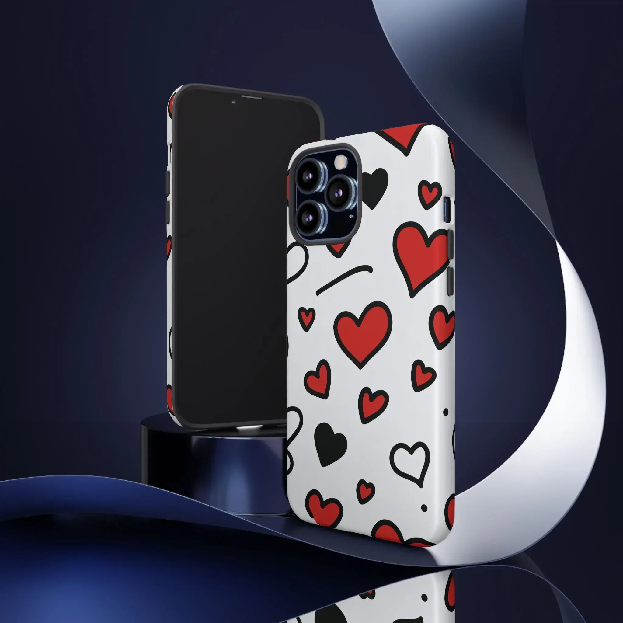 Scattered Hearts Phone Case for iPhone 11-17 and Galaxy S10-S25 - KARARMDESIGN