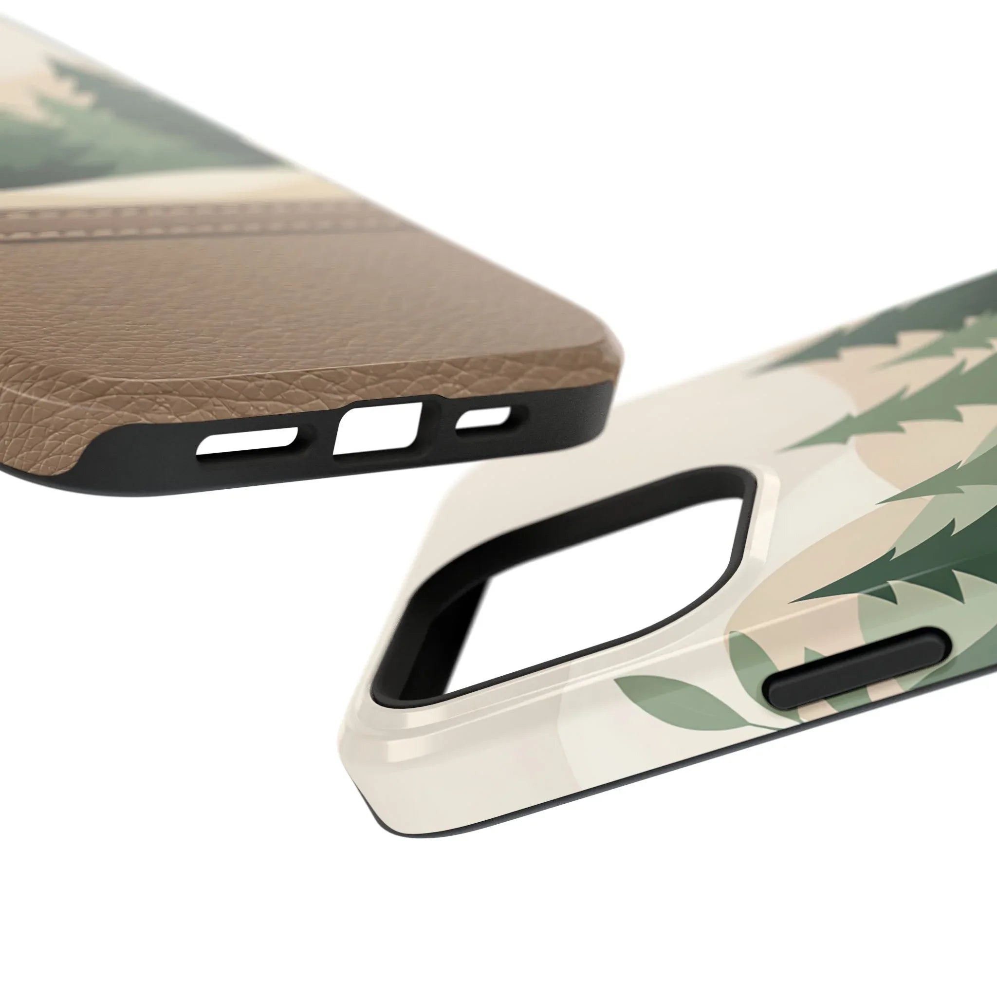 Forest Leather Phone Case for iPhone 11-17 and Galaxy S21-S25 - KARARMDESIGN