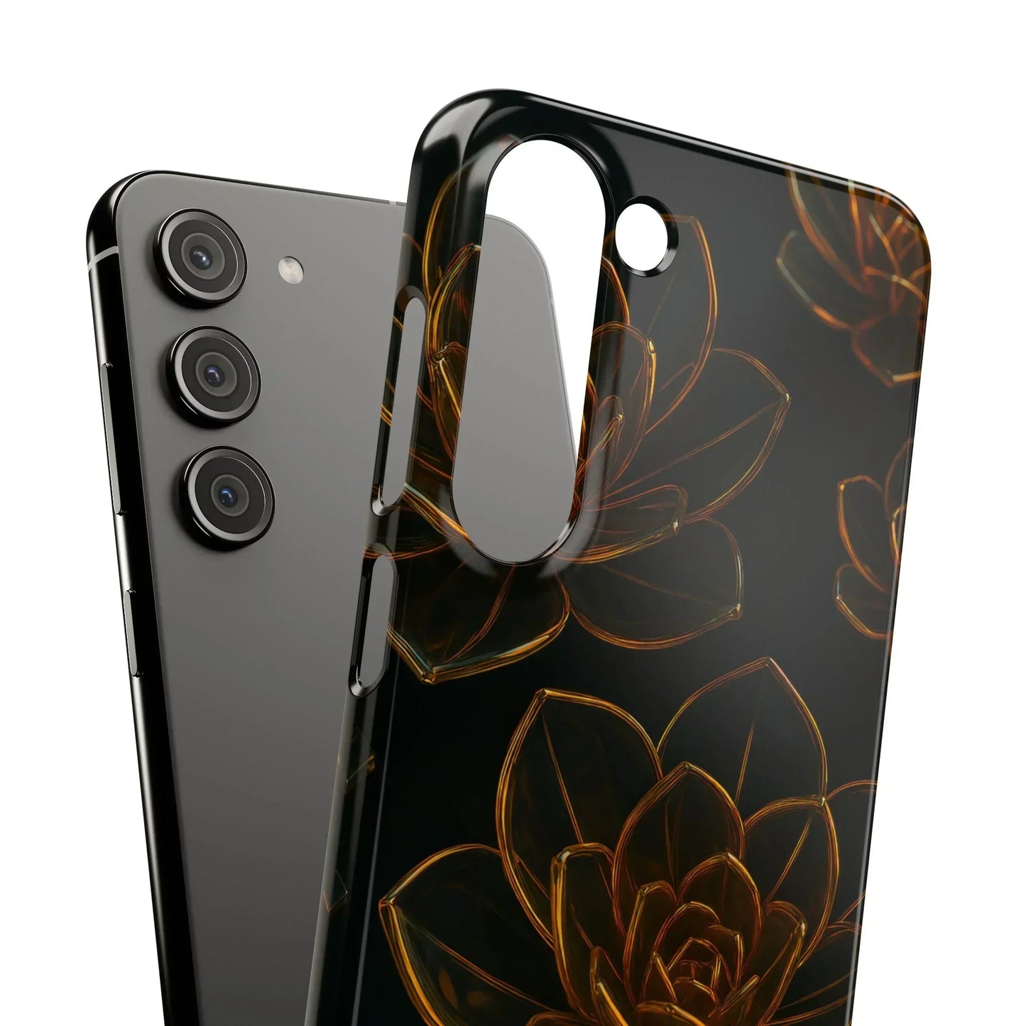 Glass Flower Phone Case for iPhone 7-16 and Galaxy S10-S24 Models