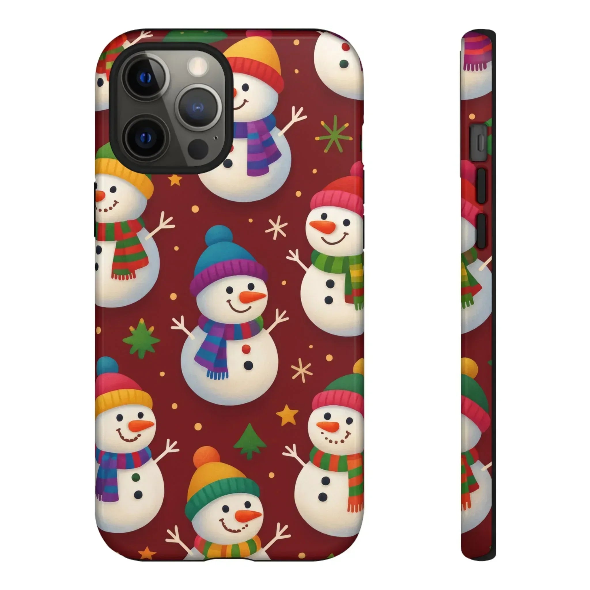 Festive Snowmen Parade Phone Case for iPhone 11–17 and Galaxy S10–S25 - KARARMDESIGN