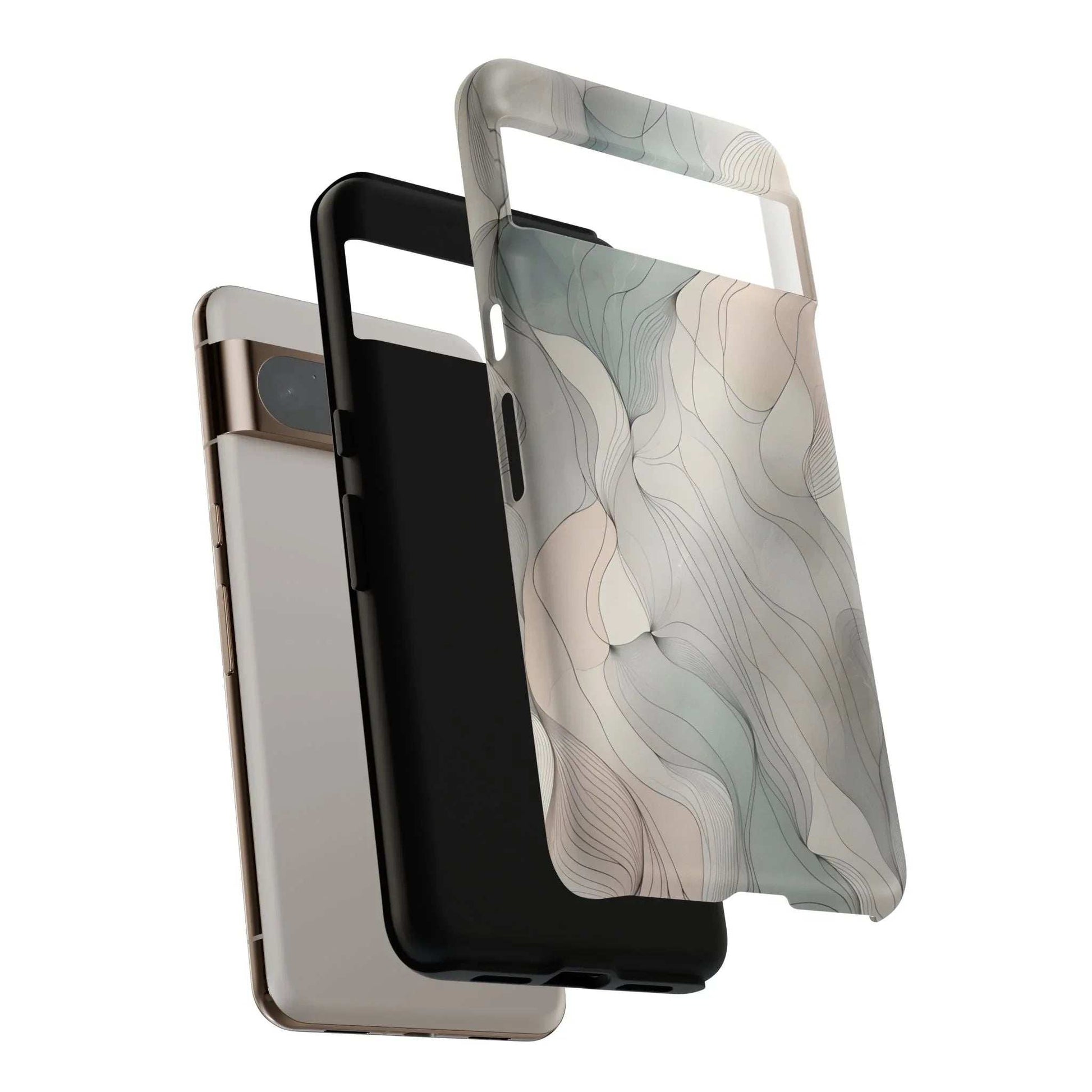 Pastel Wave Phone Case – Minimalist Design for iPhone & Pixel - KARARMDESIGN