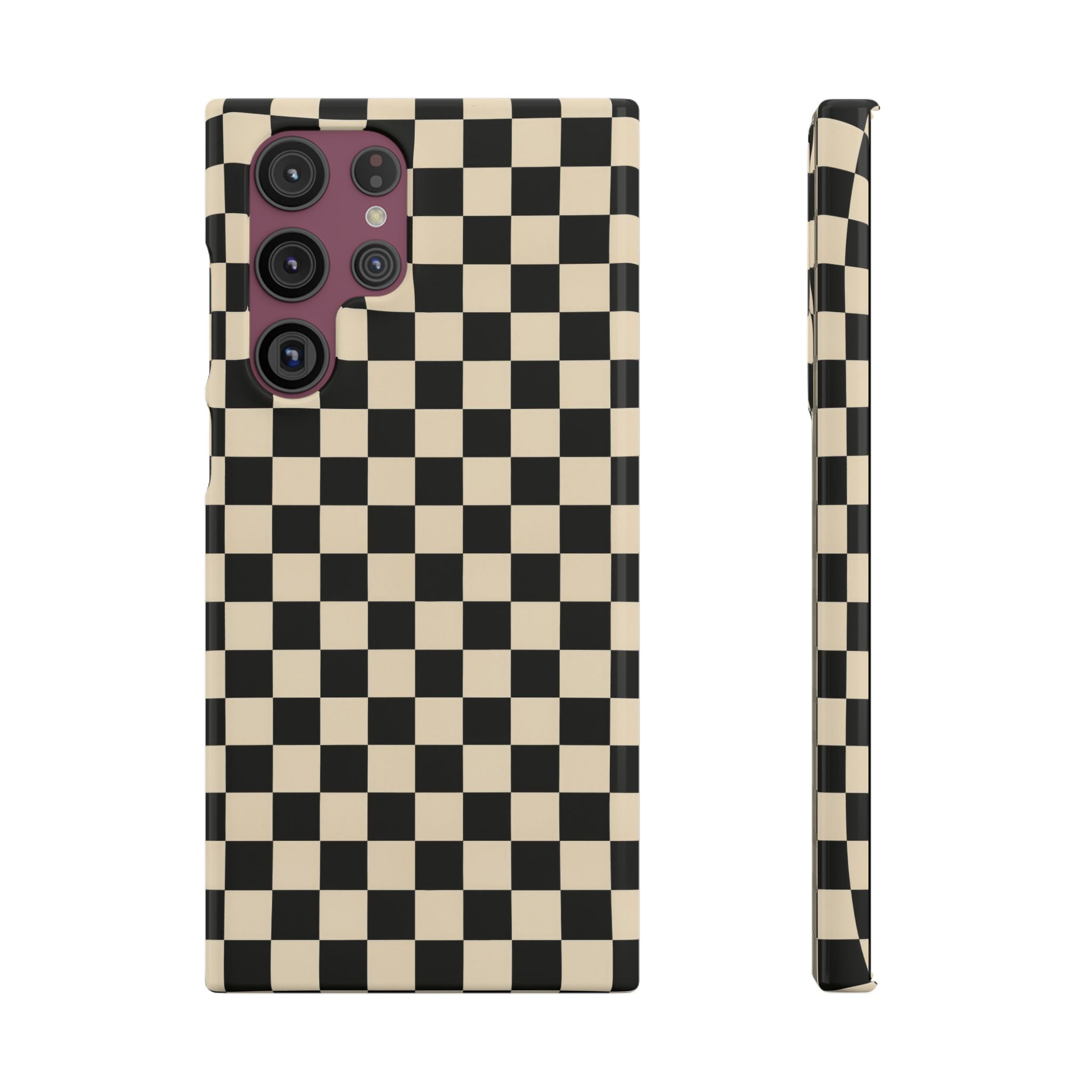 Stylish Matte Checker Phone Case for iPhone 11-17 & Galaxy S20-S26