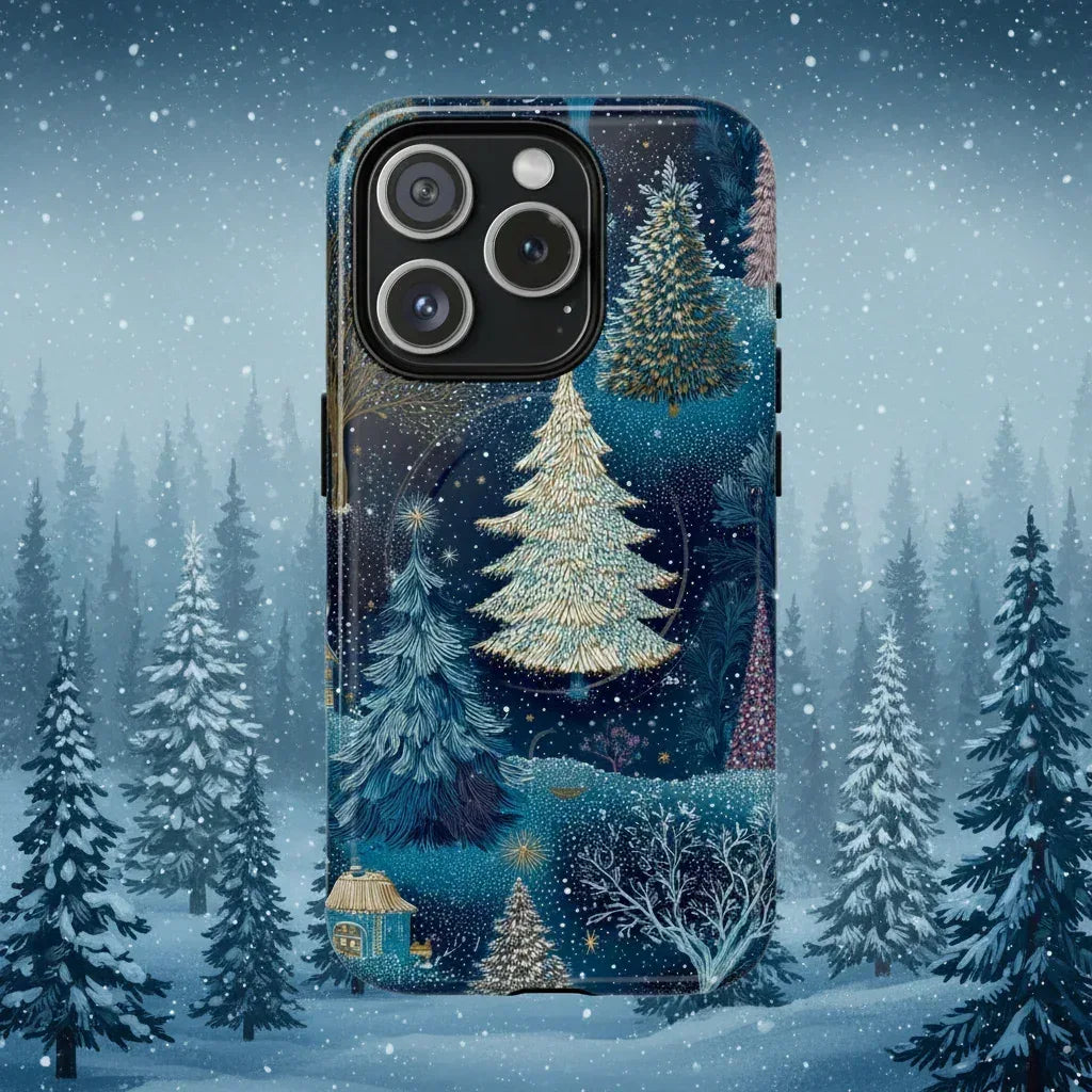 Midnight Sparkle Forest Phone Case for iPhone 13-17 - KARARMDESIGN