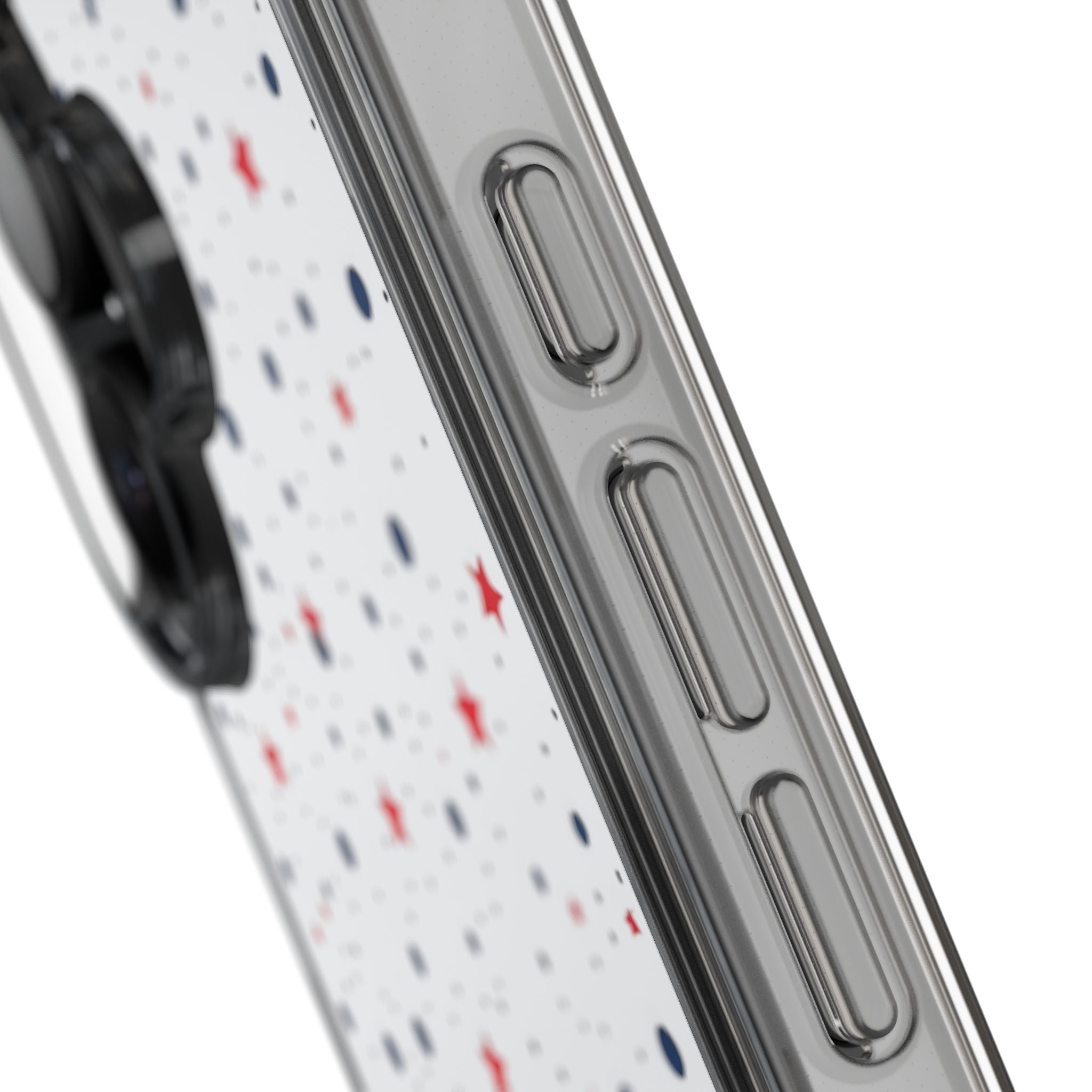 White Polka Dot & Stars Clear Case for iPhone & Samsung