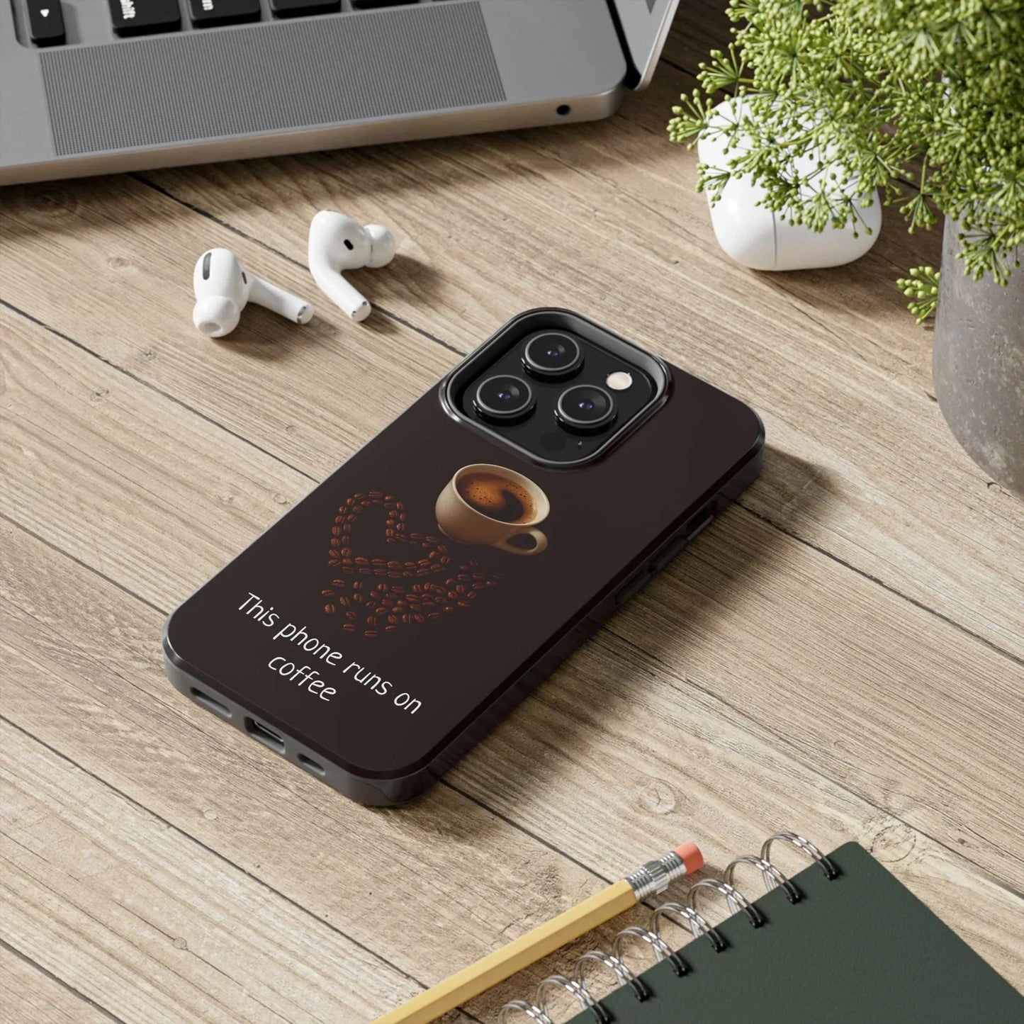 This Phone Runs On Coffee Quote Phone Case for iPhone and Galaxy - KarArmDesign
