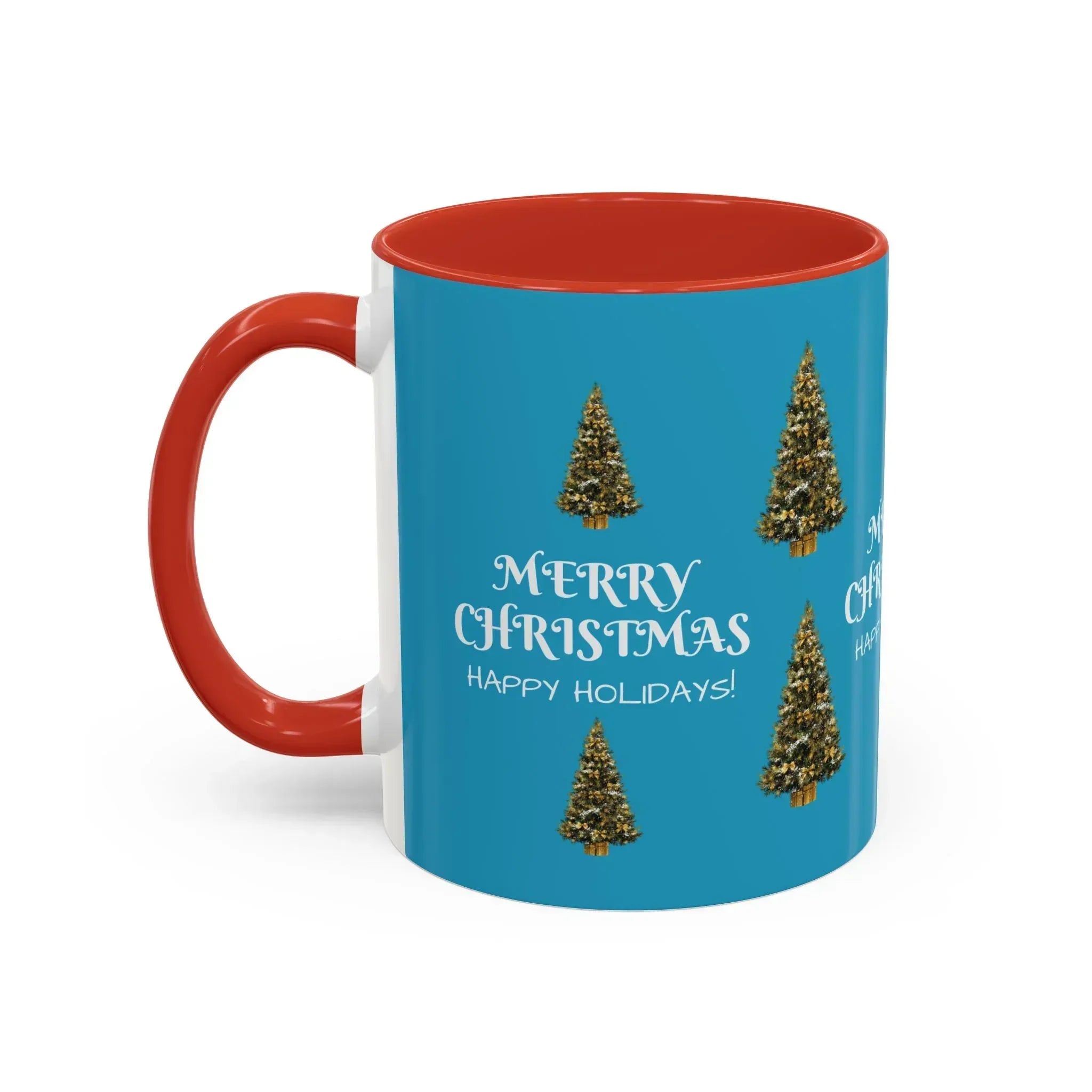 Merry Christmas and Happy Holidays Mug - Accent Coffee Mug (11, 15oz) - KARARMDESIGN