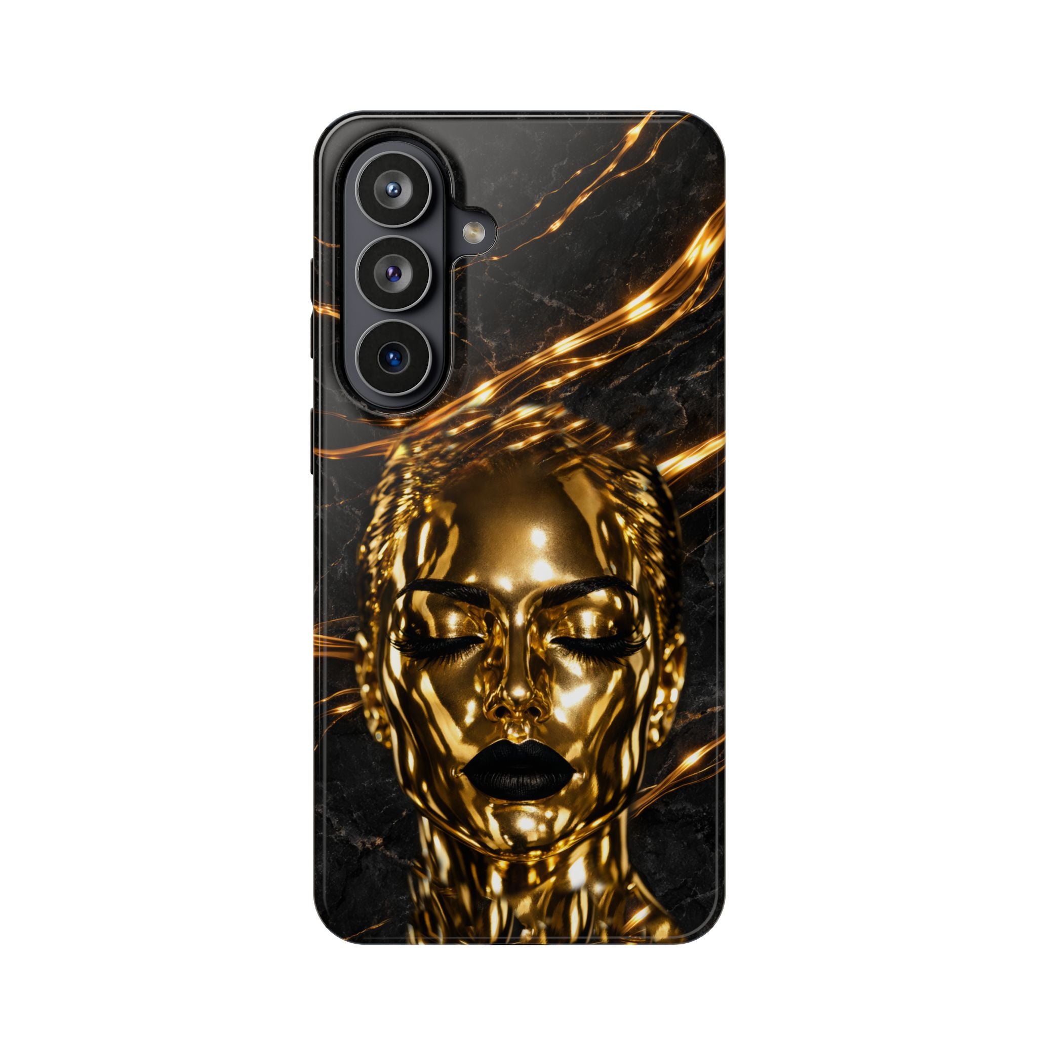 Luxury Gold Portrait Phone Case for iPhone 11-17 and Galaxy S21-S26