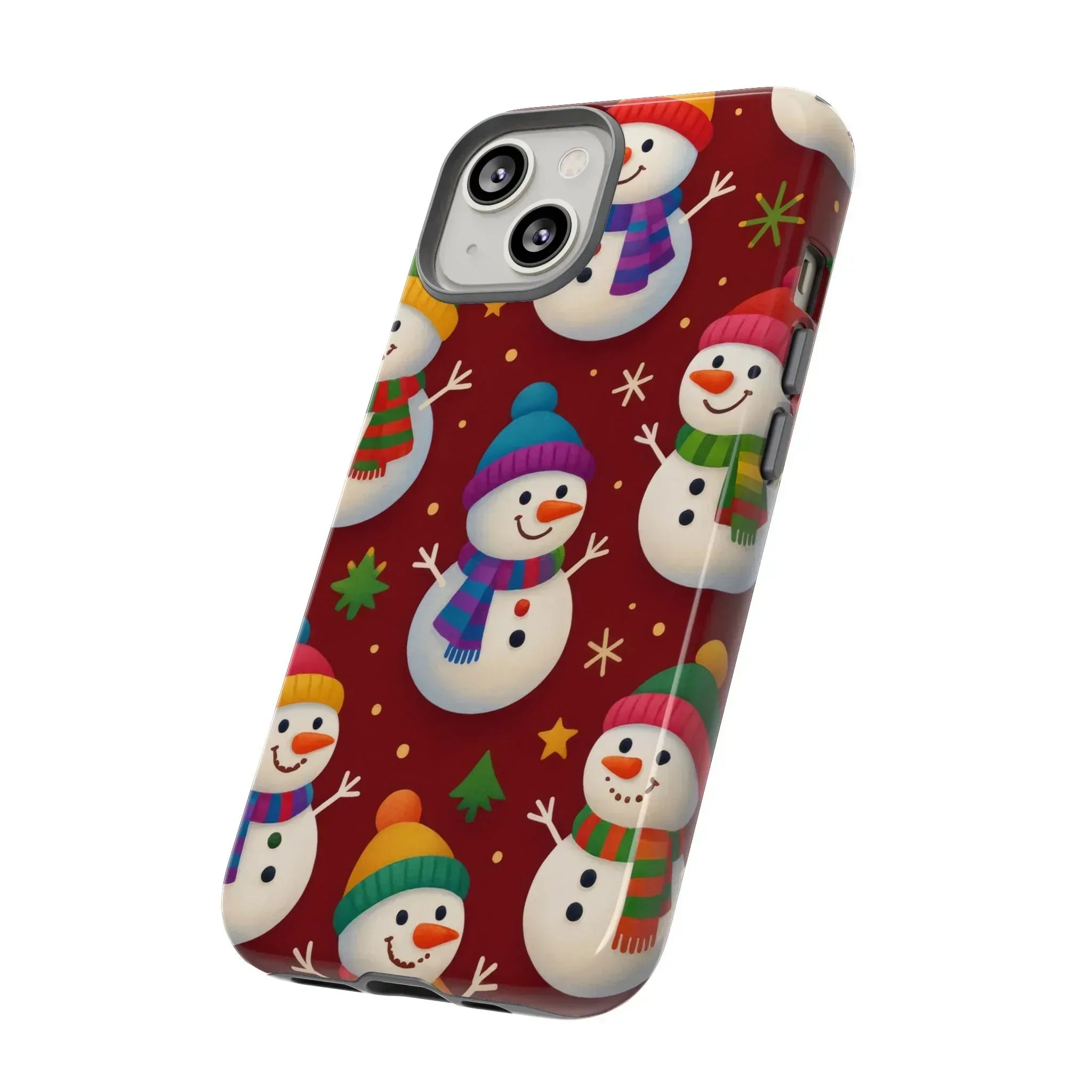 Festive Snowmen Parade Phone Case for iPhone 11–17 and Galaxy S10–S25 - KARARMDESIGN