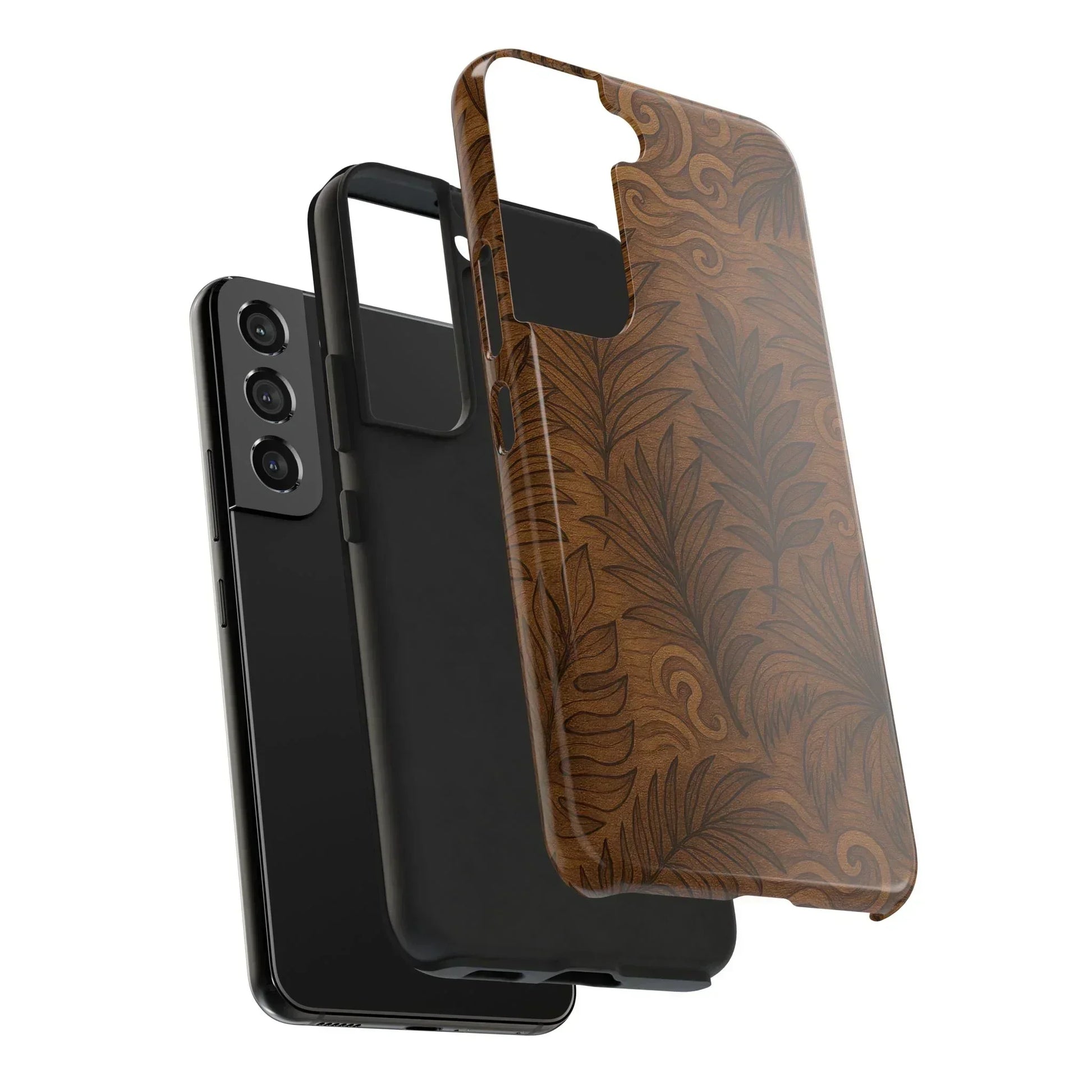 Wood Leaf Armor Phone Case for iPhone and Samsung Galaxy - KarArmDesign