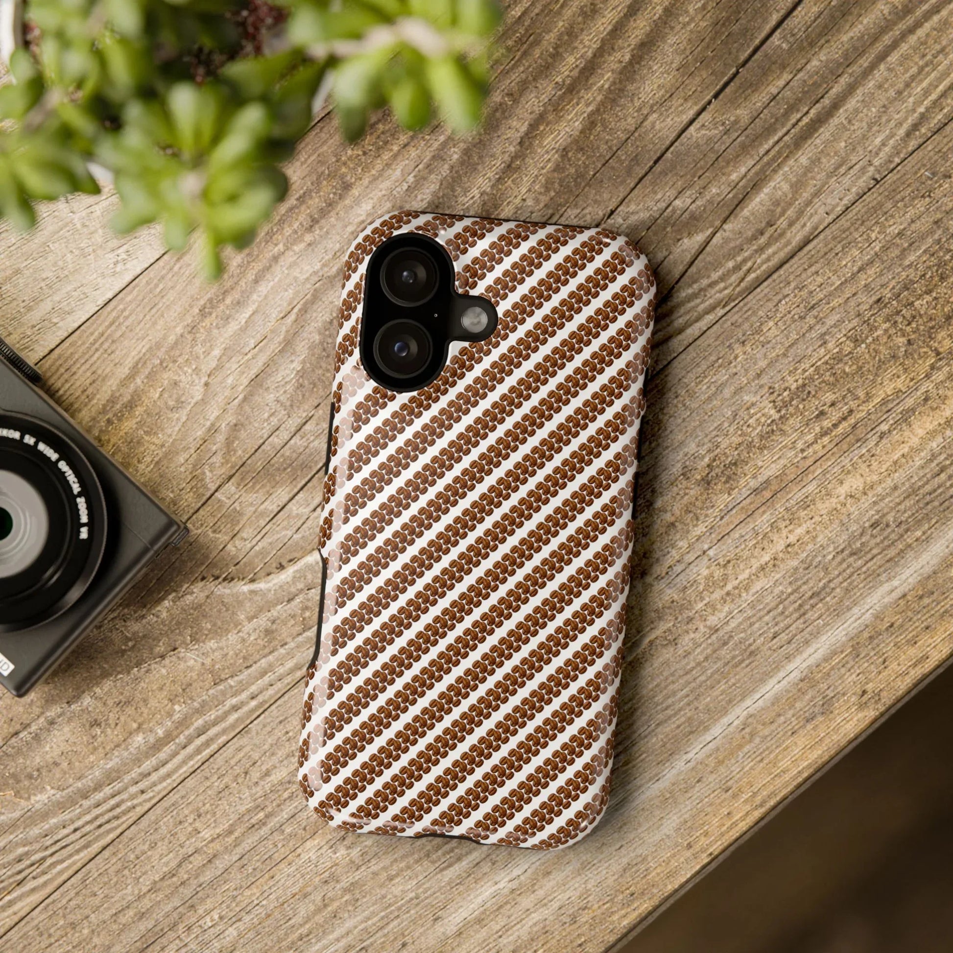 Stylish Coffee Pattern Phone Case for iPhone 11–17 and Galaxy S21–S22 - KARARMDESIGN
