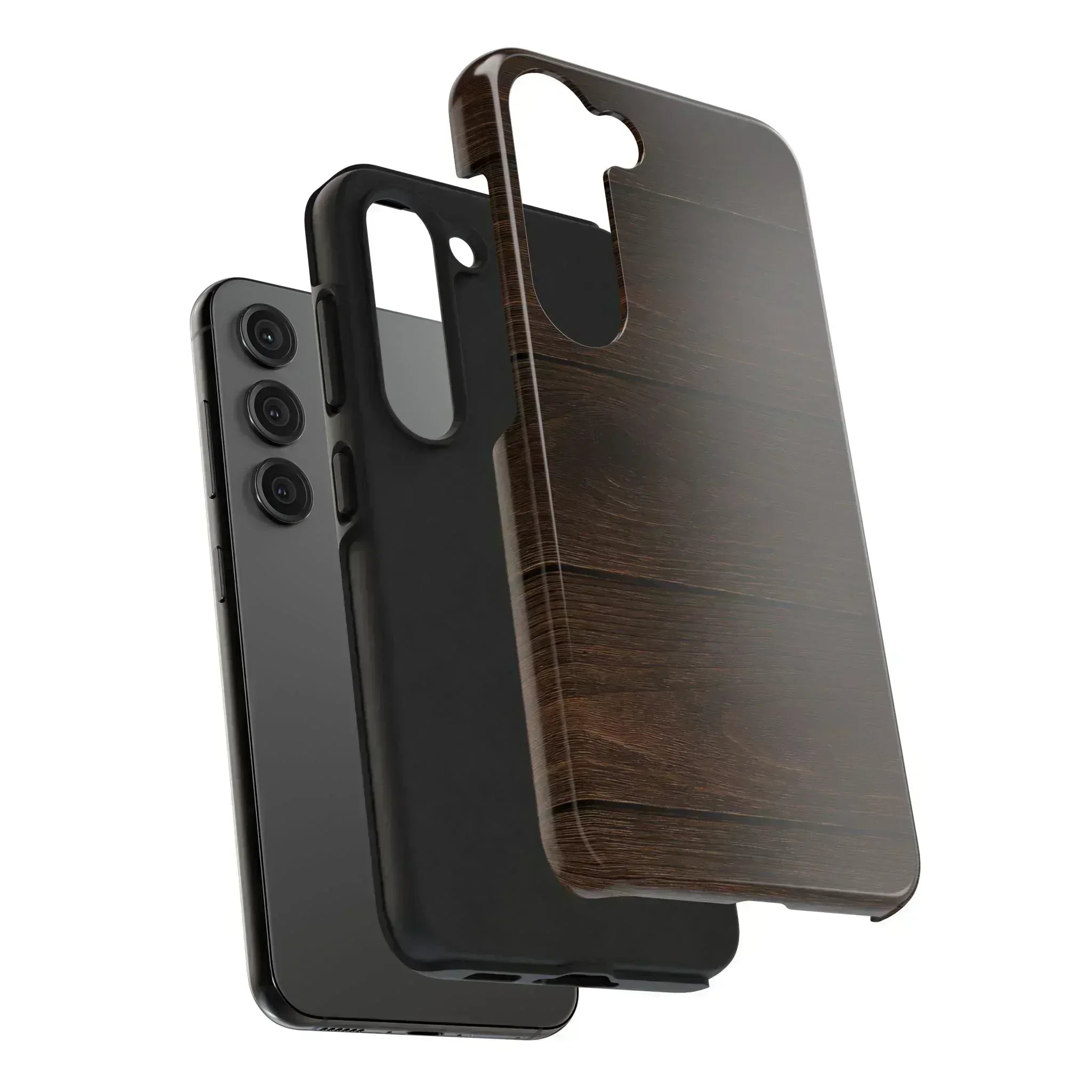 Dark Wood Grain Phone Case for iPhone and Galaxy - KARARMDESIGN