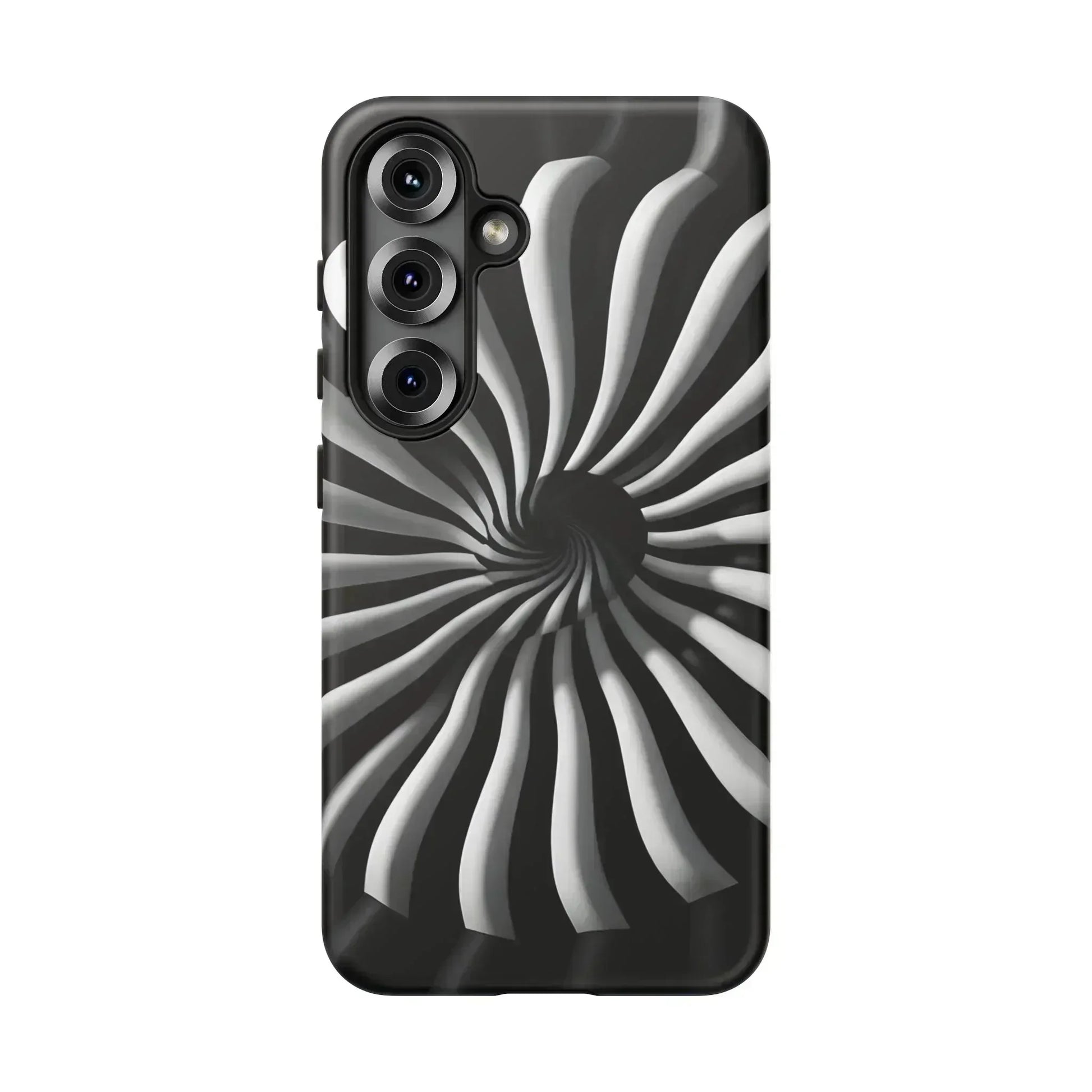 Hypnotic Black and White Spiral Phone Case for iPhone & Galaxy - KARARMDESIGN