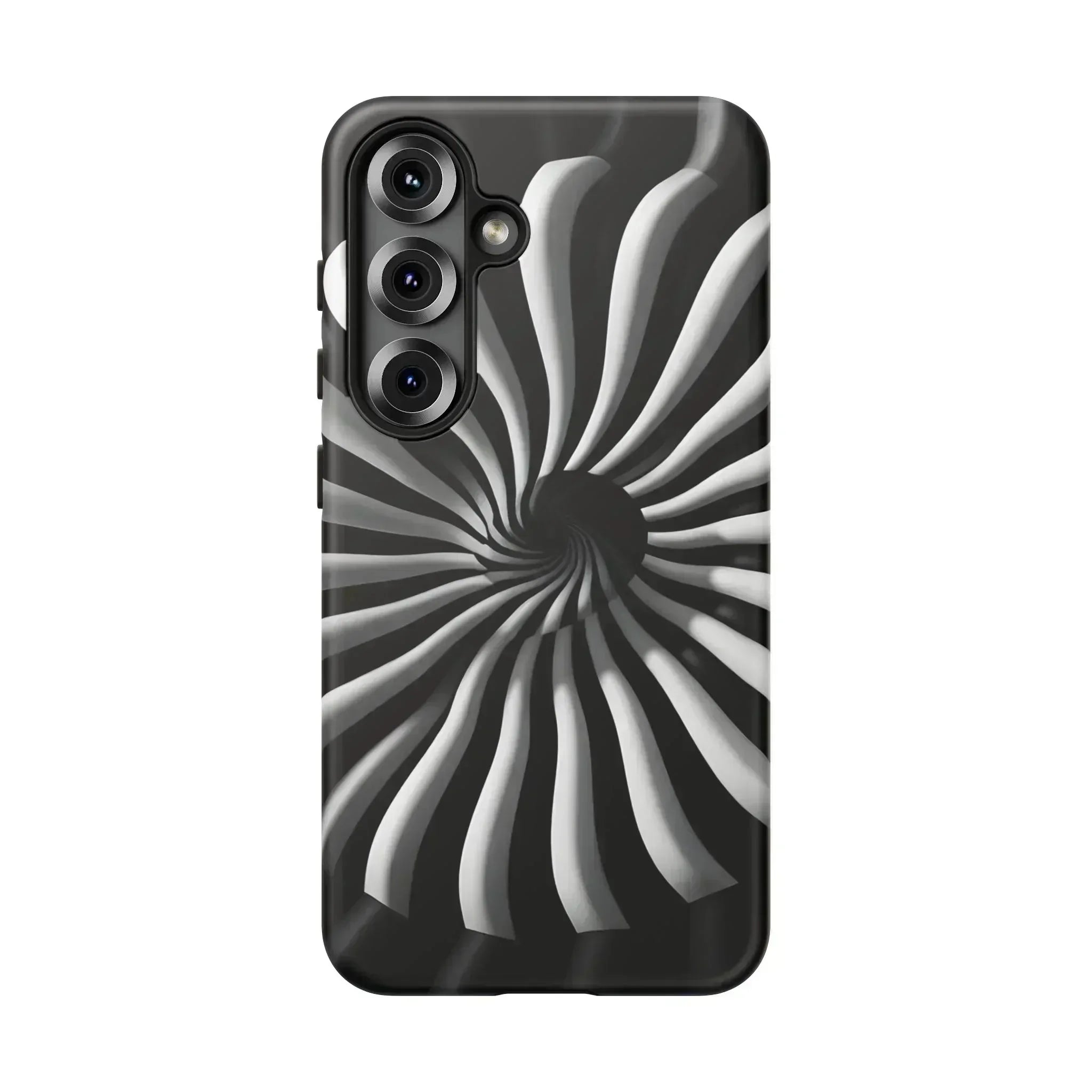 Hypnotic Black and White Spiral Phone Case for iPhone & Galaxy - KARARMDESIGN