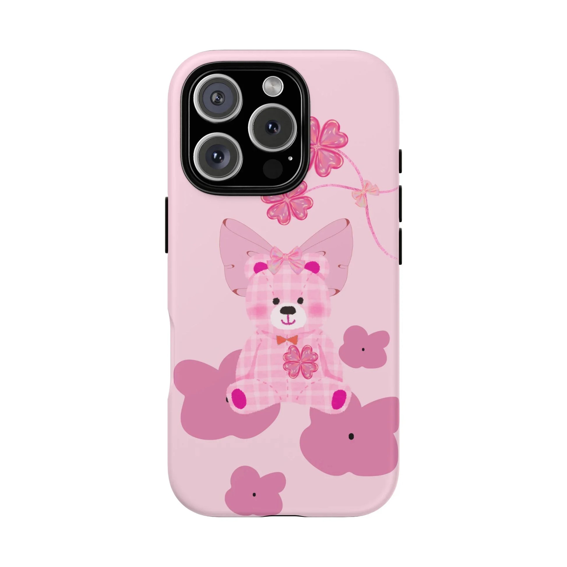 Pink Teddy Bear Phone Cases for iPhone, Pixel and Galaxy - KARARMDESIGN