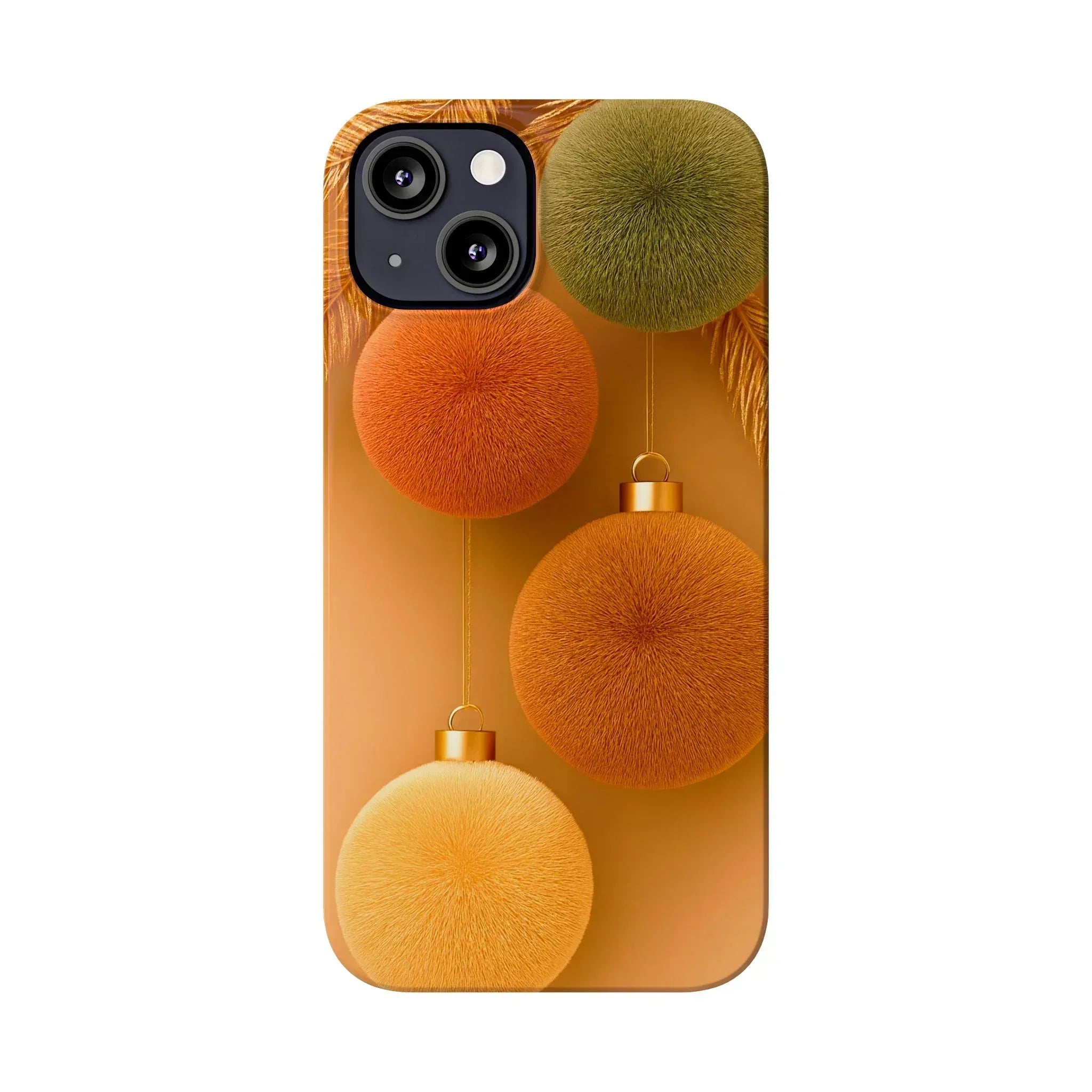 Golden Fuzz Ornaments Phone Case for iPhone 11-17 - KARARMDESIGN
