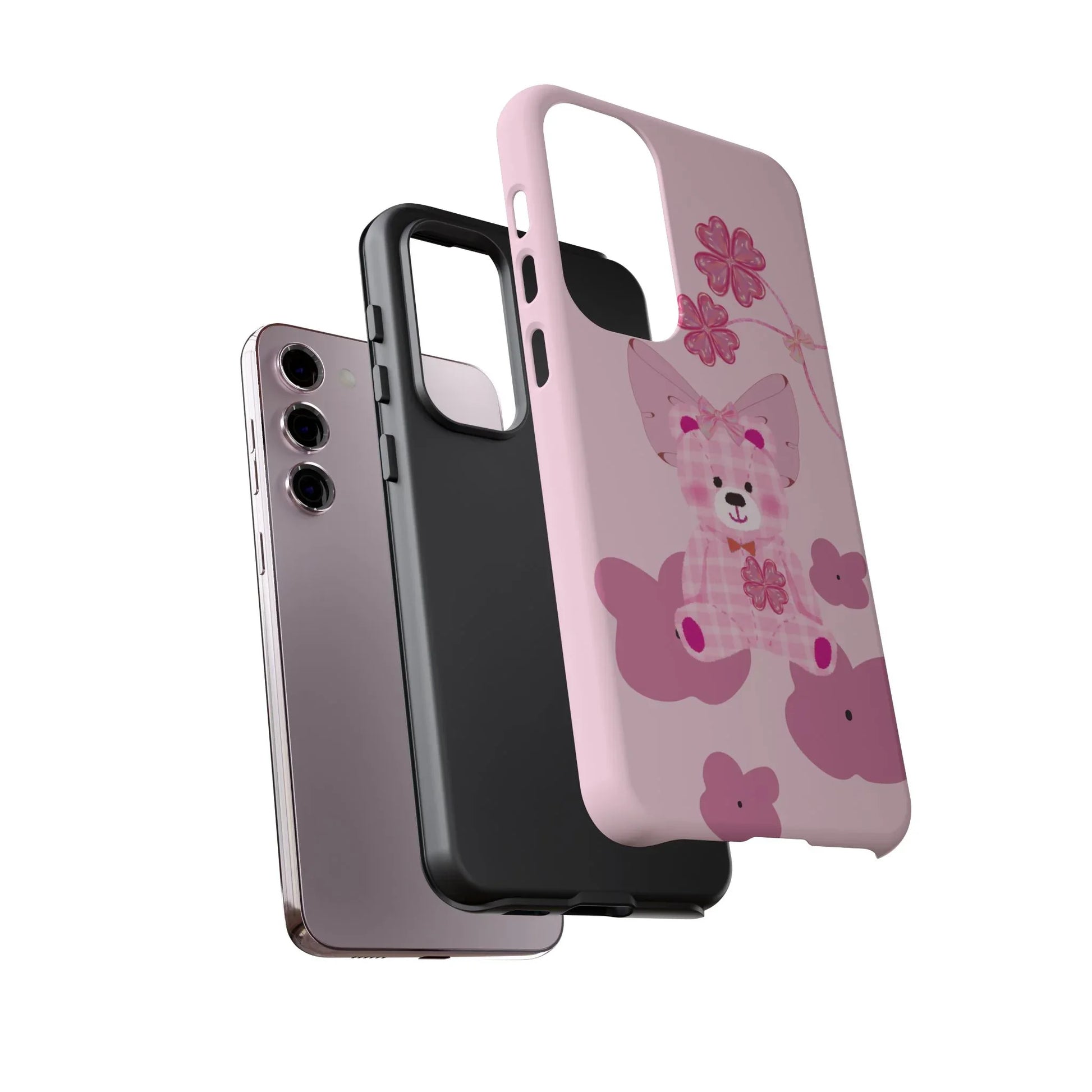 Pink Teddy Bear Phone Cases for iPhone, Pixel and Galaxy - KARARMDESIGN