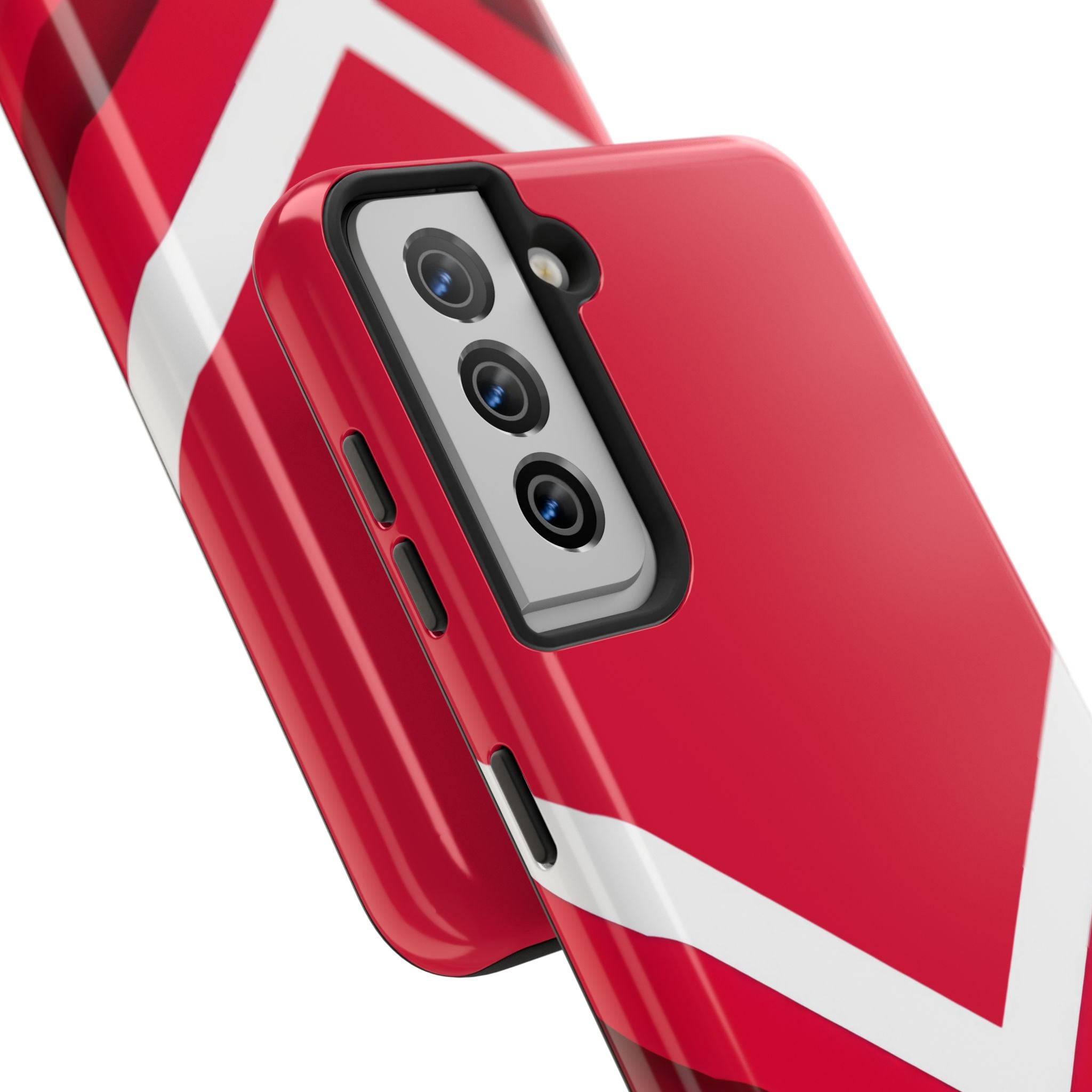 Red Chevron Armor Phone Case for iPhone 11–16 & Galaxy S21–S24