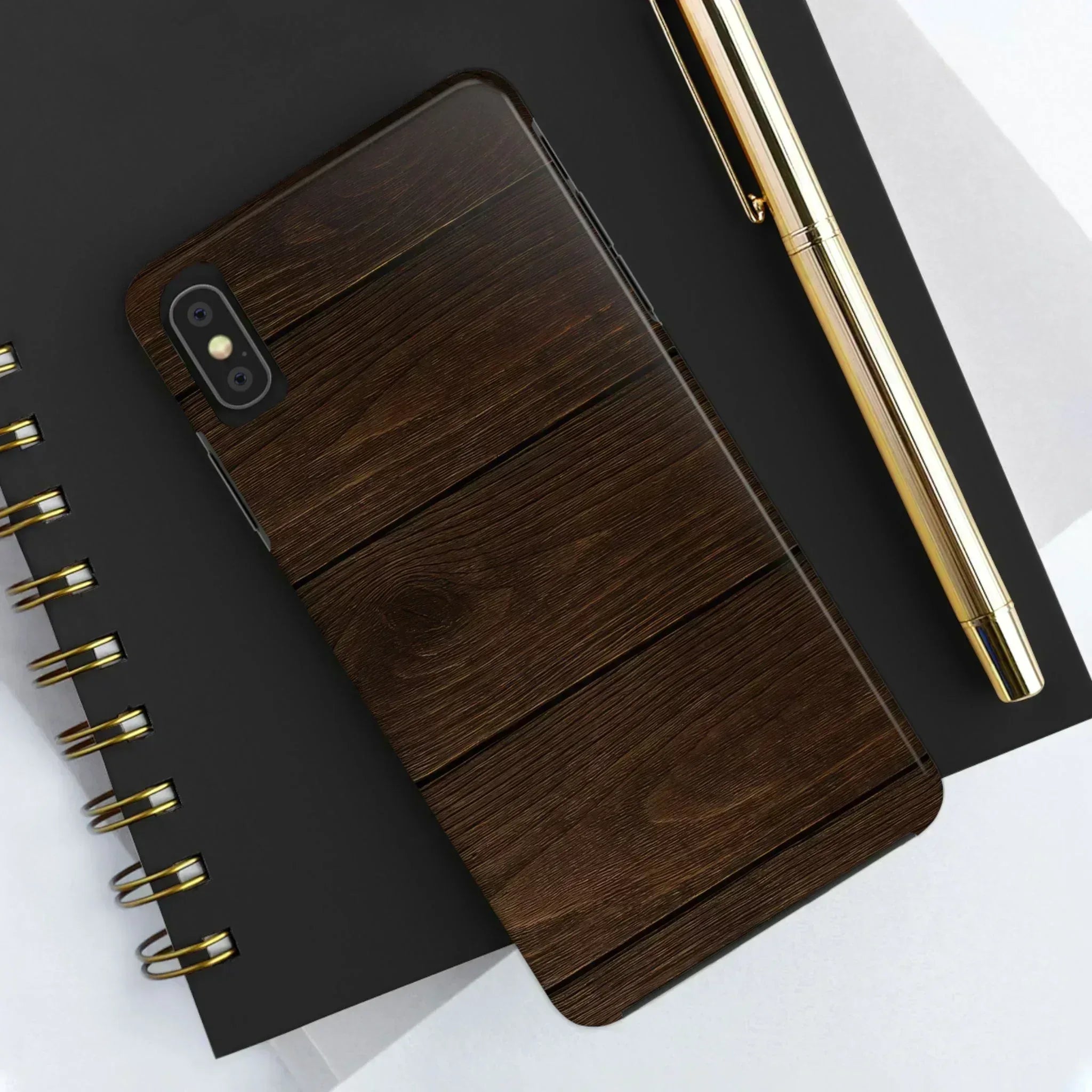 Dark Wood Grain Phone Case for iPhone and Galaxy - KARARMDESIGN