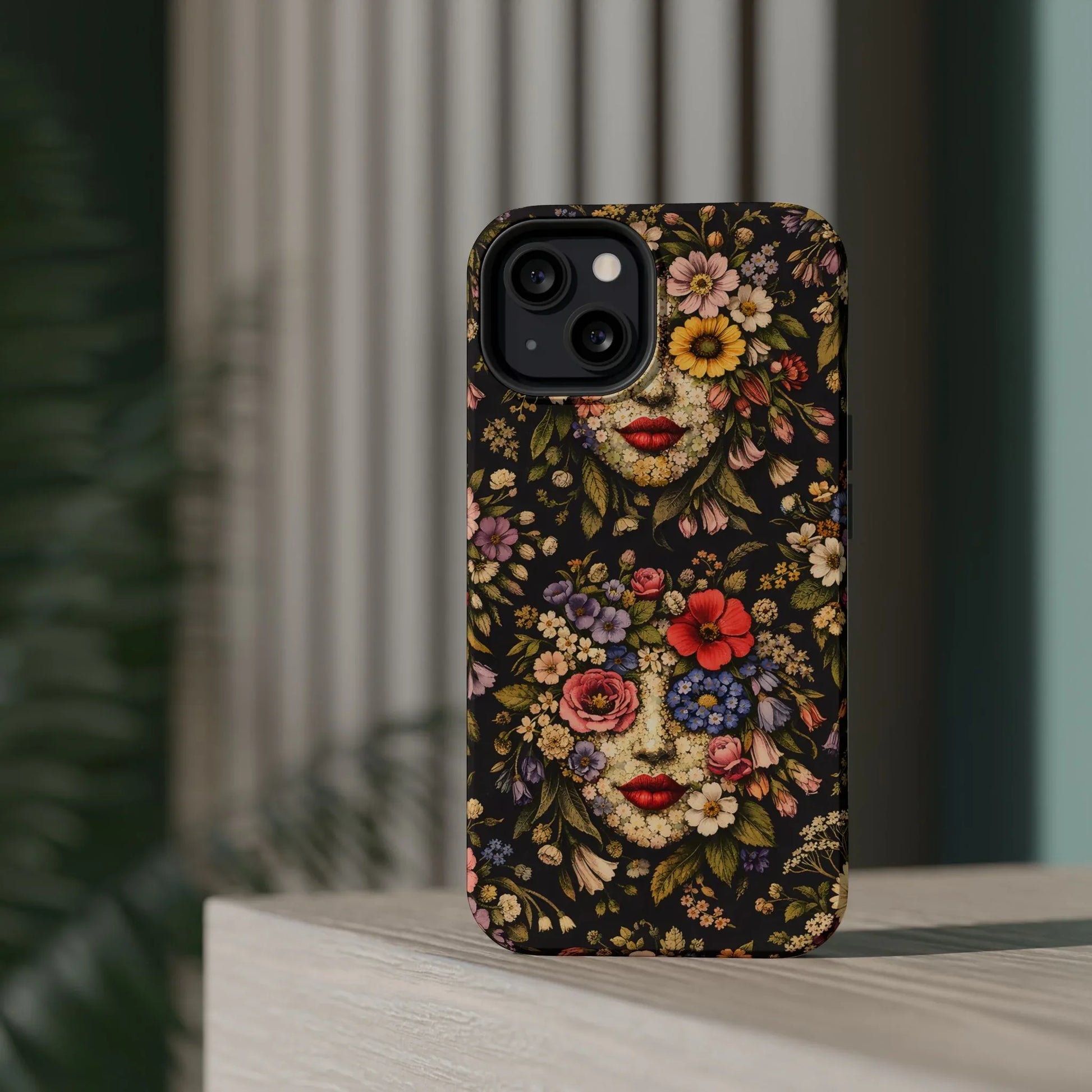 Vintage Flower Face Phone Case for iPhone 13-17 - KARARMDESIGN
