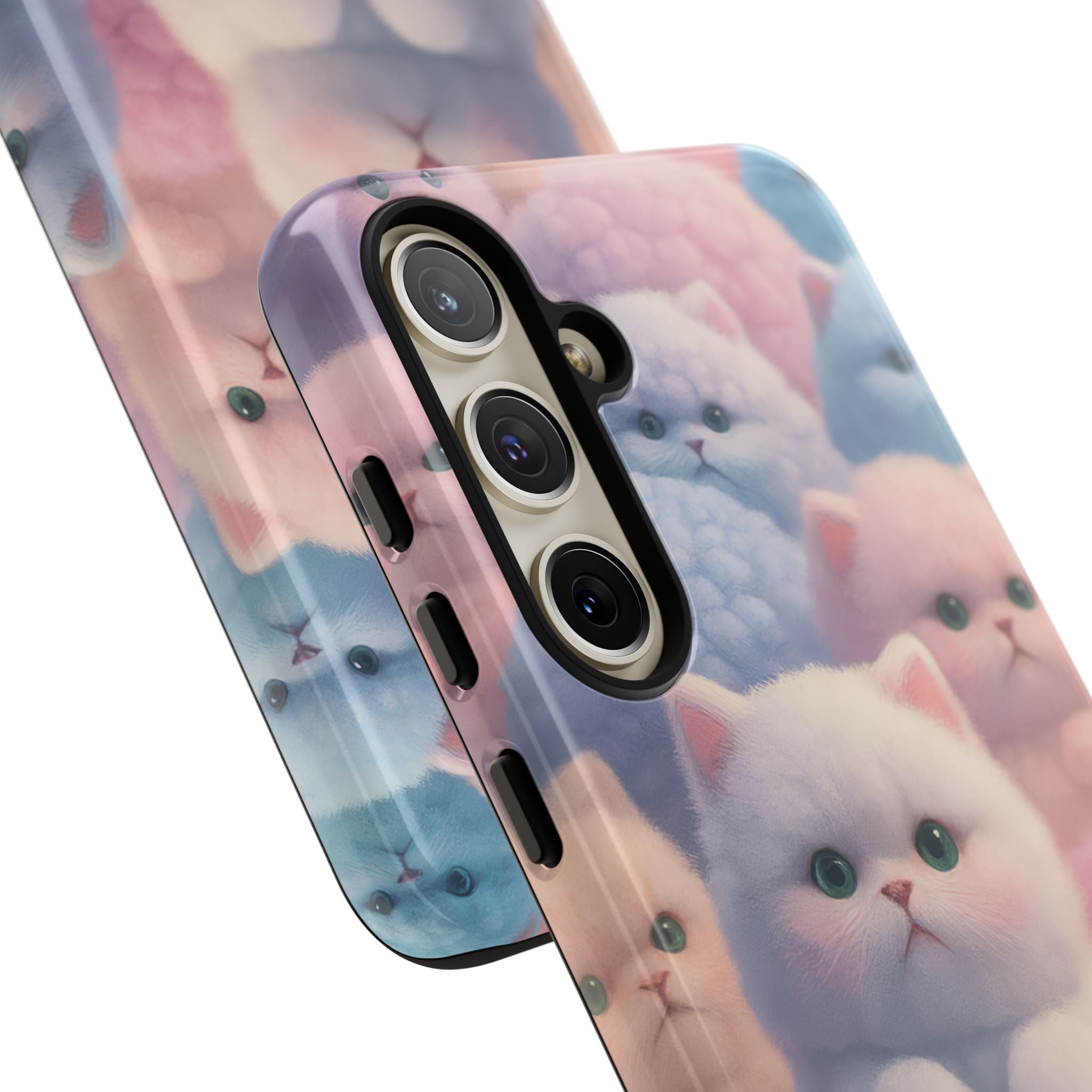 Pastel Kitten Phone Case for iPhone 8-17 and Samsung Galaxy S10-S25 Models - KARARMDESIGN